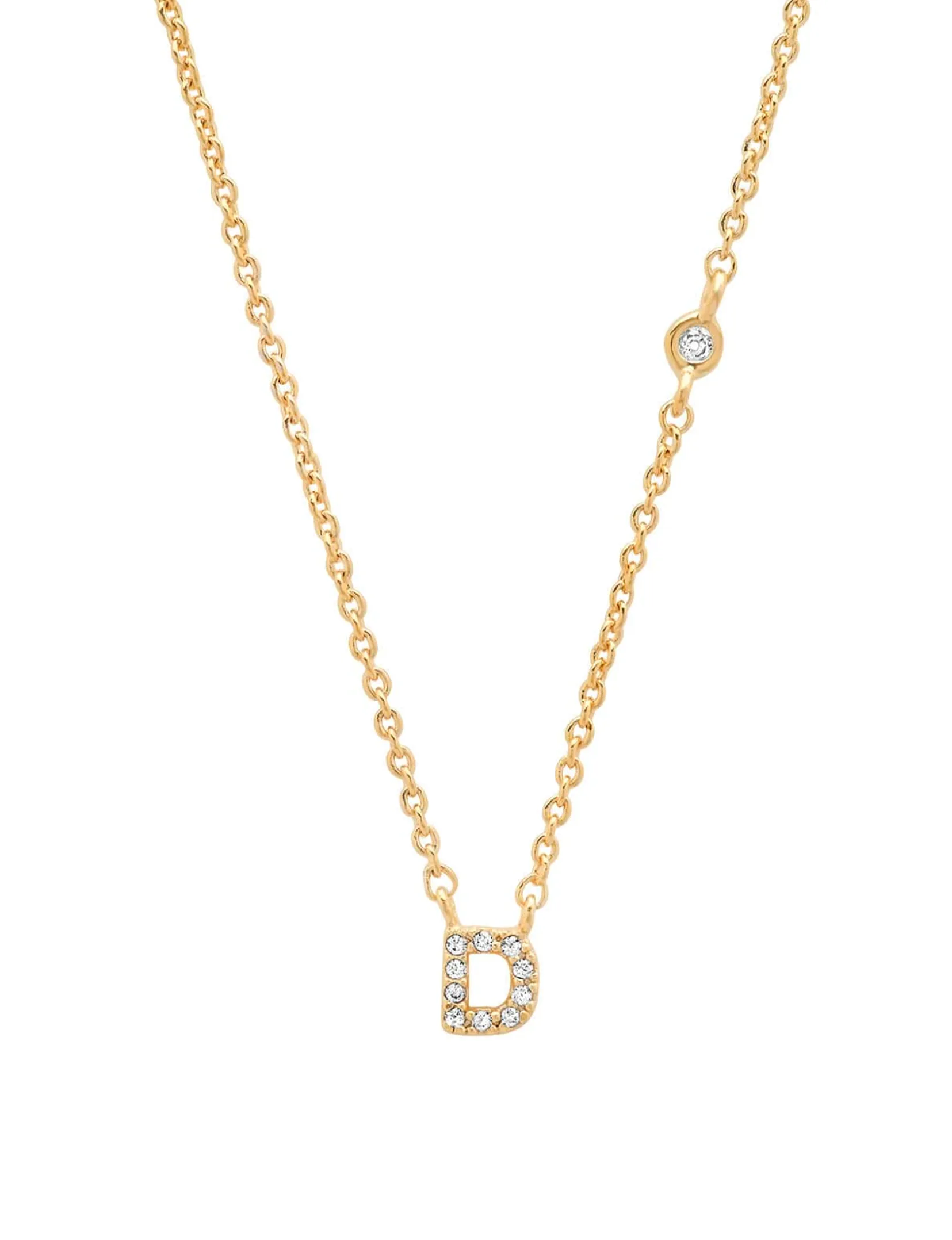 Gold CZ Initial Necklace romance hint