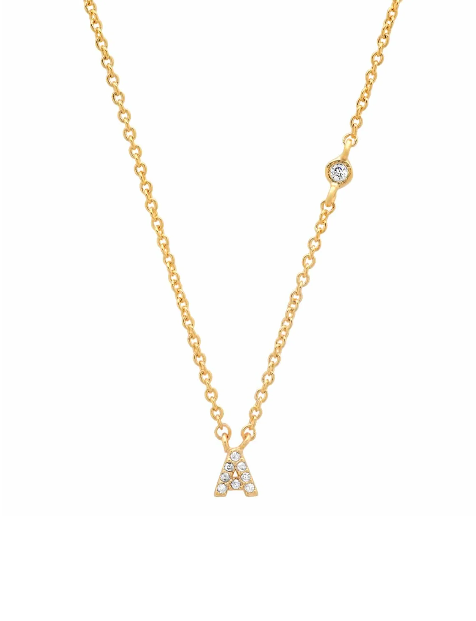 Gold CZ Initial Necklace romance hint