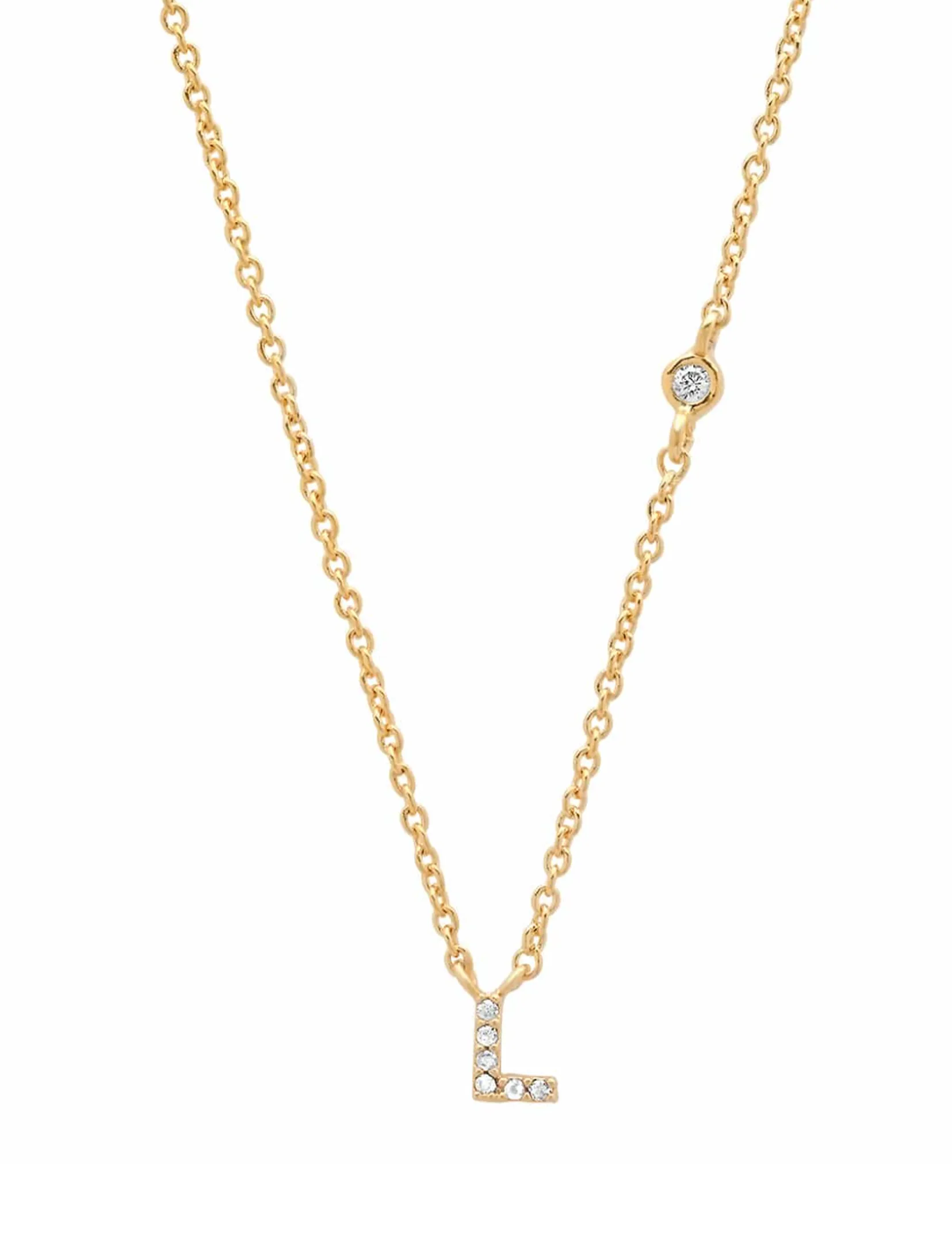 Gold CZ Initial Necklace romance hint