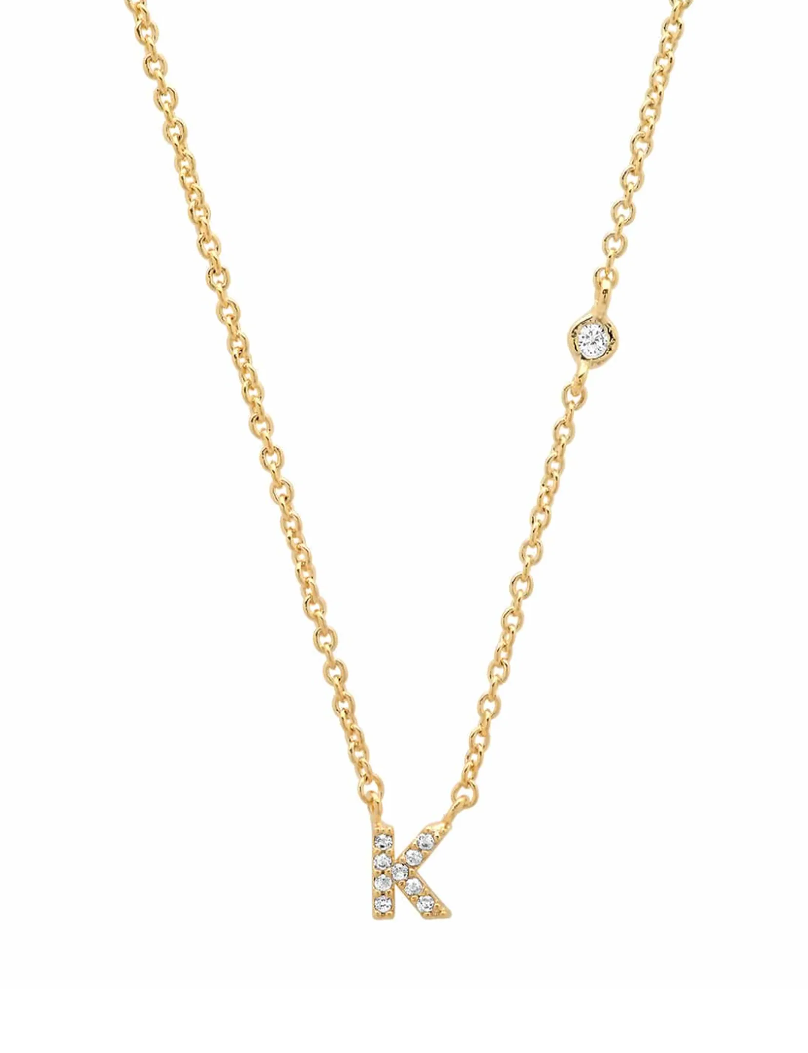 Gold CZ Initial Necklace romance hint
