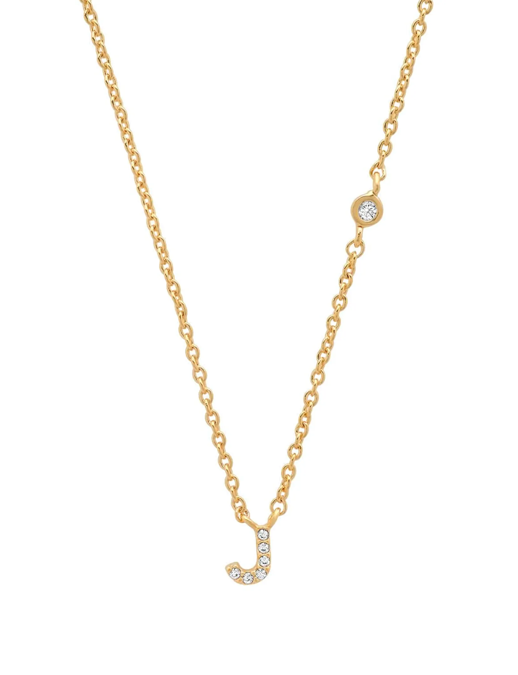 Gold CZ Initial Necklace romance hint
