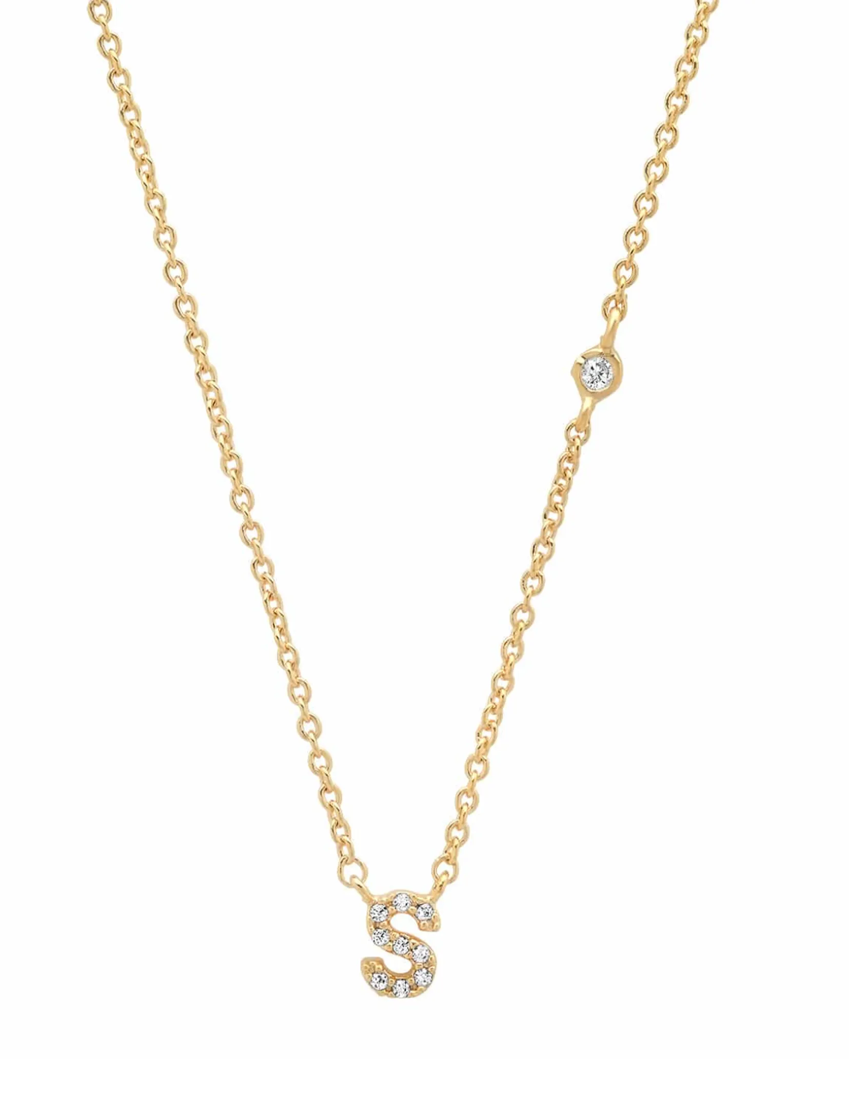 Gold CZ Initial Necklace romance hint