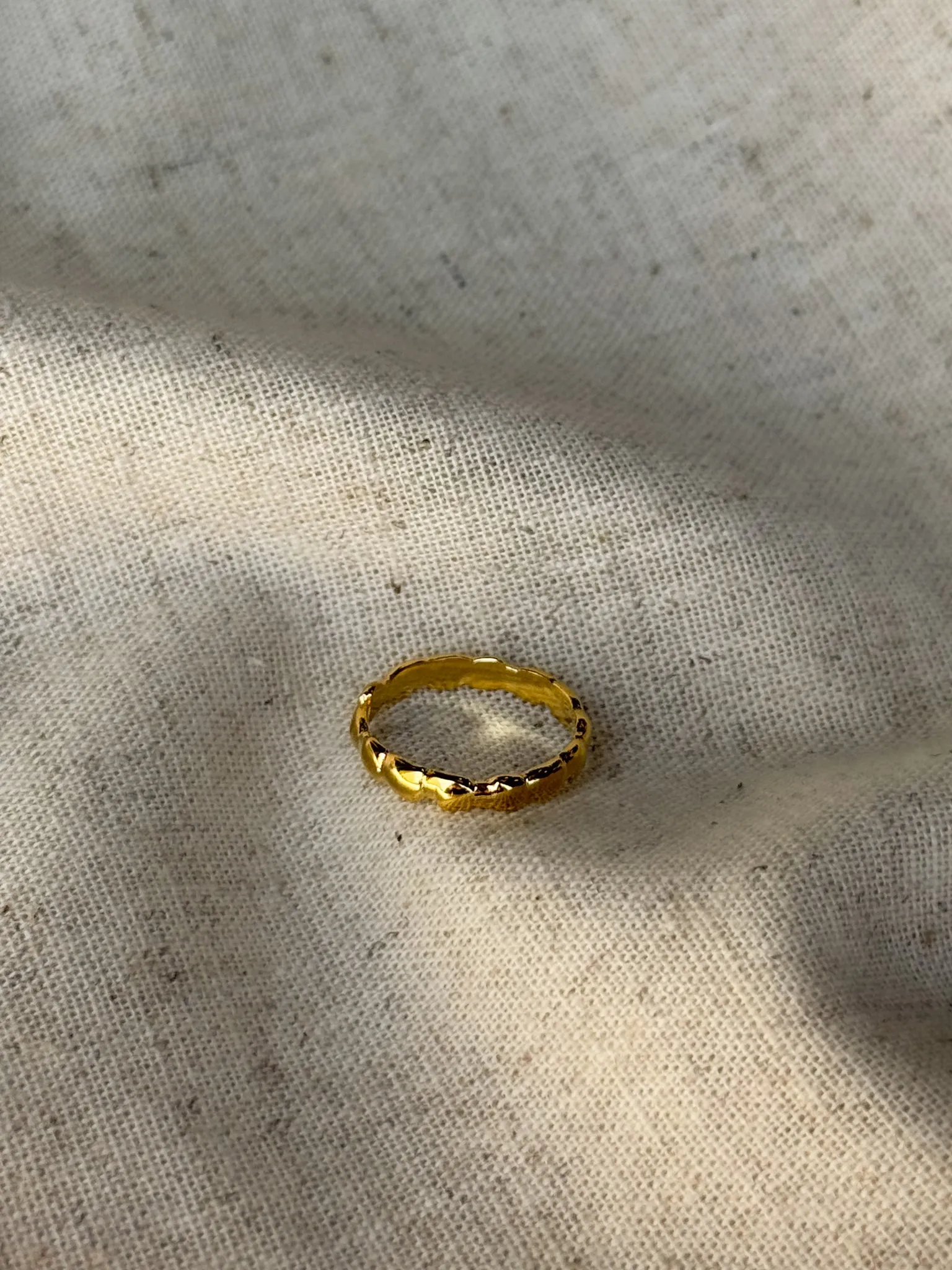 Gold Textured Open Ring solo piece