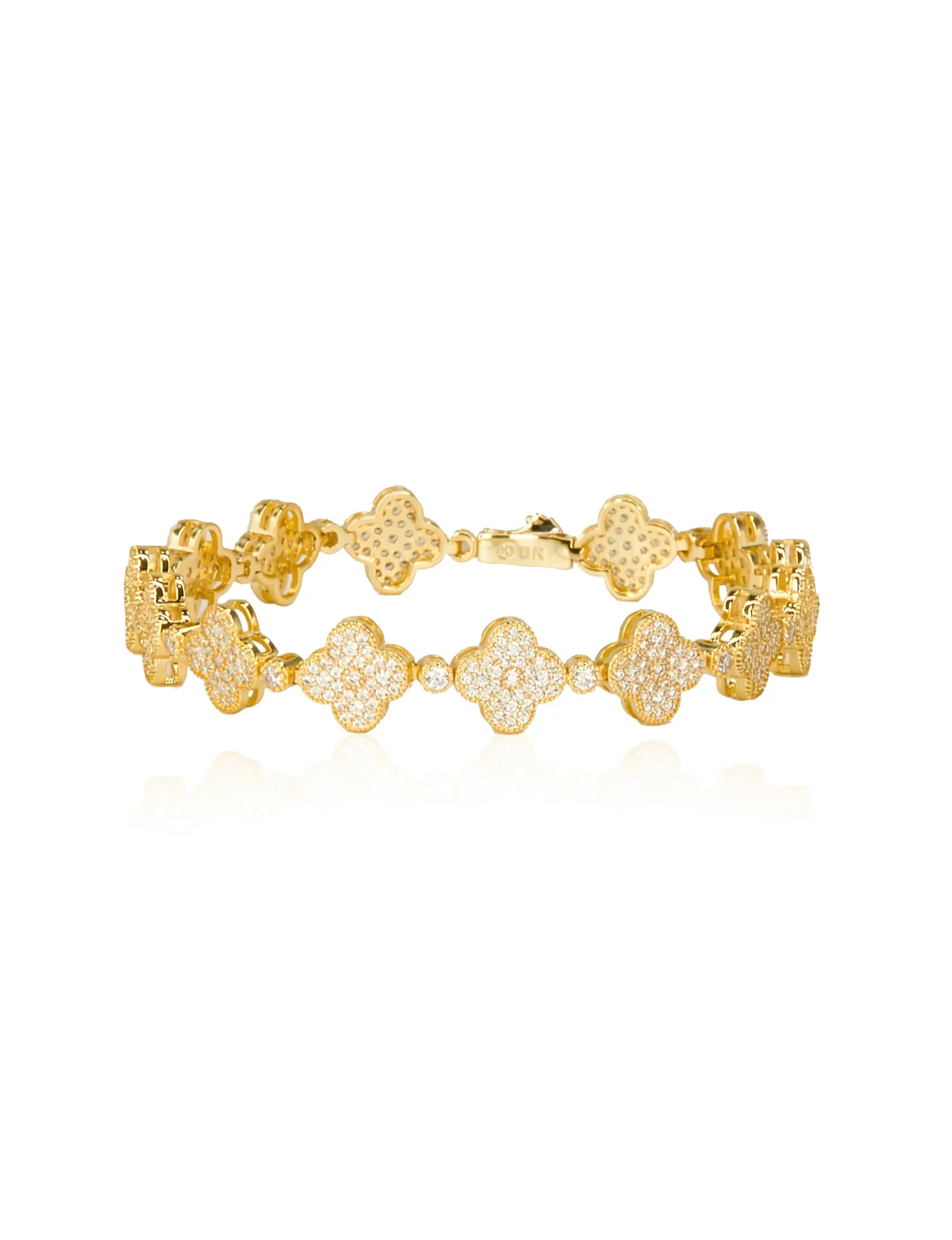 Gracie Clover Tennis Bracelet, Gold teen trend