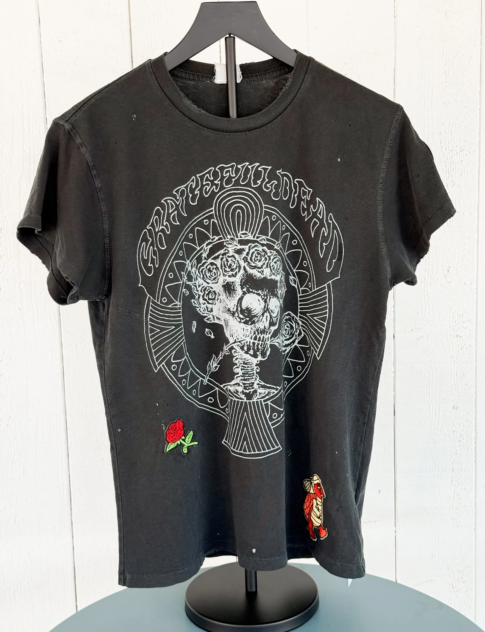 Grateful Dead Patched Tee, Coal shell soft