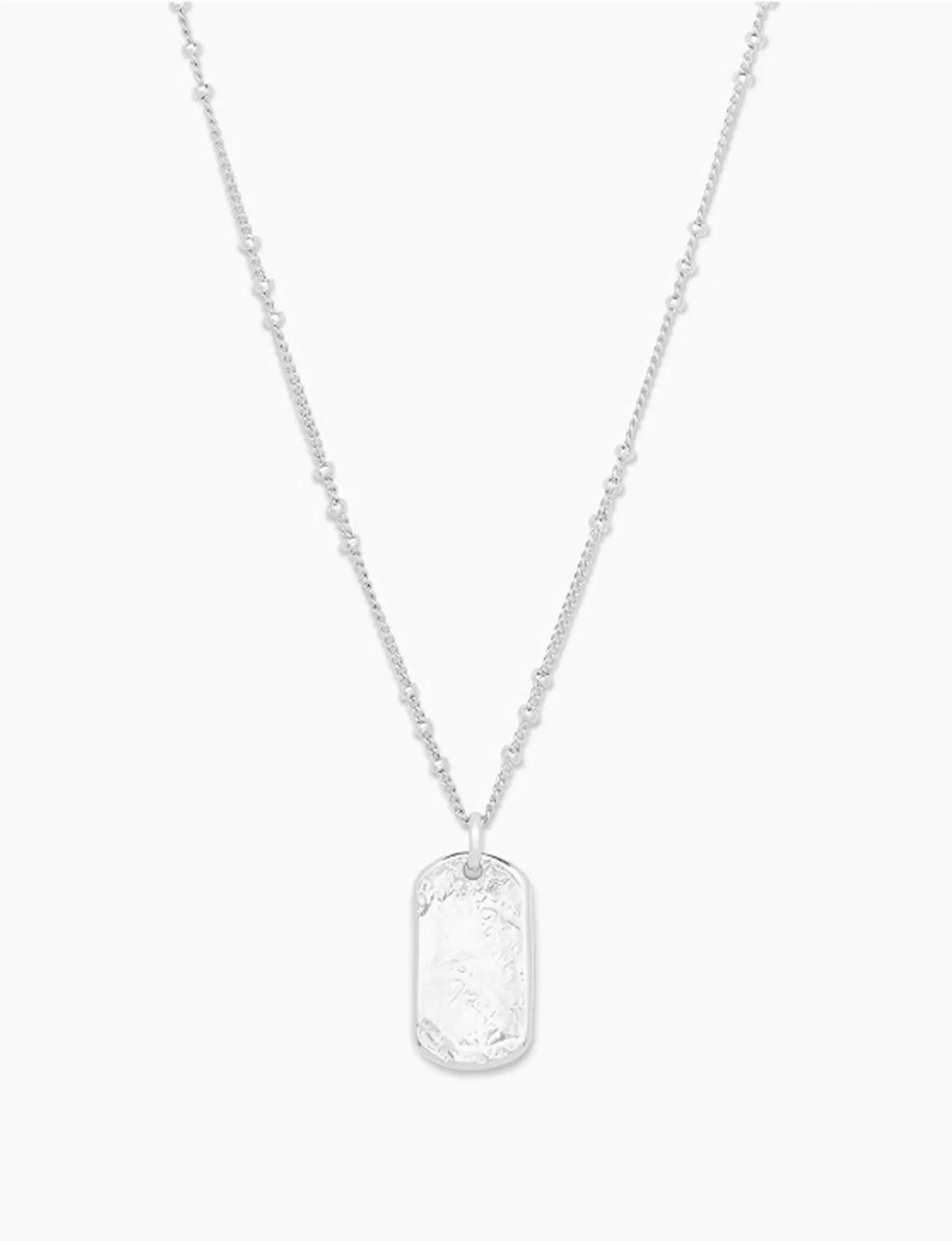 Griffin Dog Tag Necklace, Silver close fit