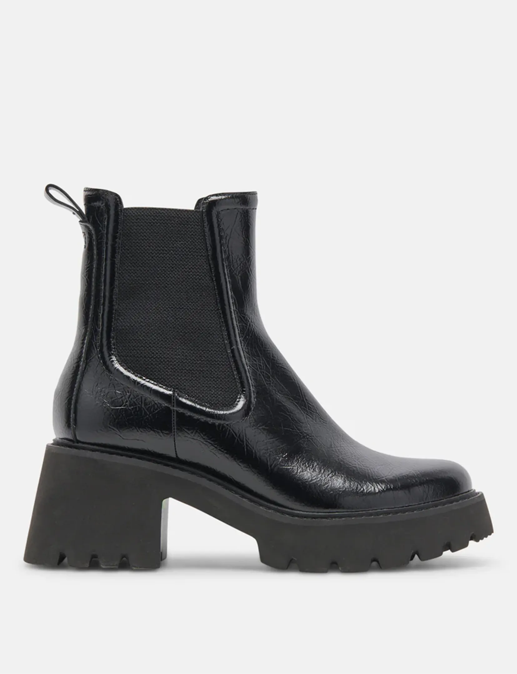 Hawk H2O Patent Booties, Midnight Crinkle grip sole