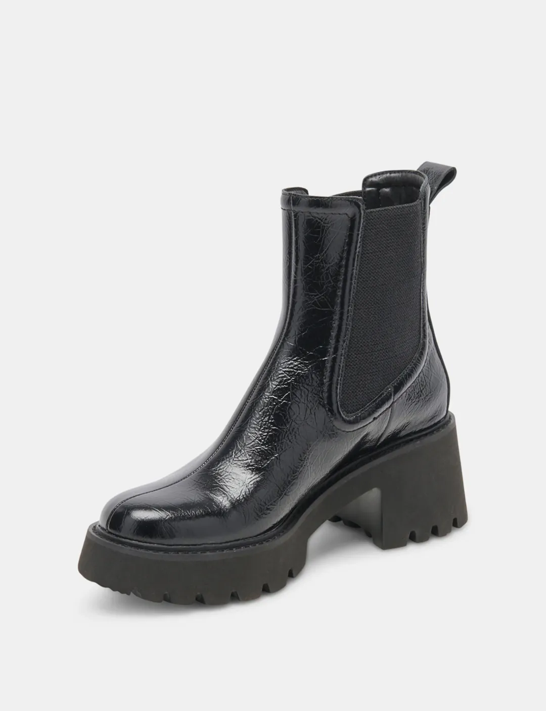 Hawk H2O Patent Booties, Midnight Crinkle grip sole