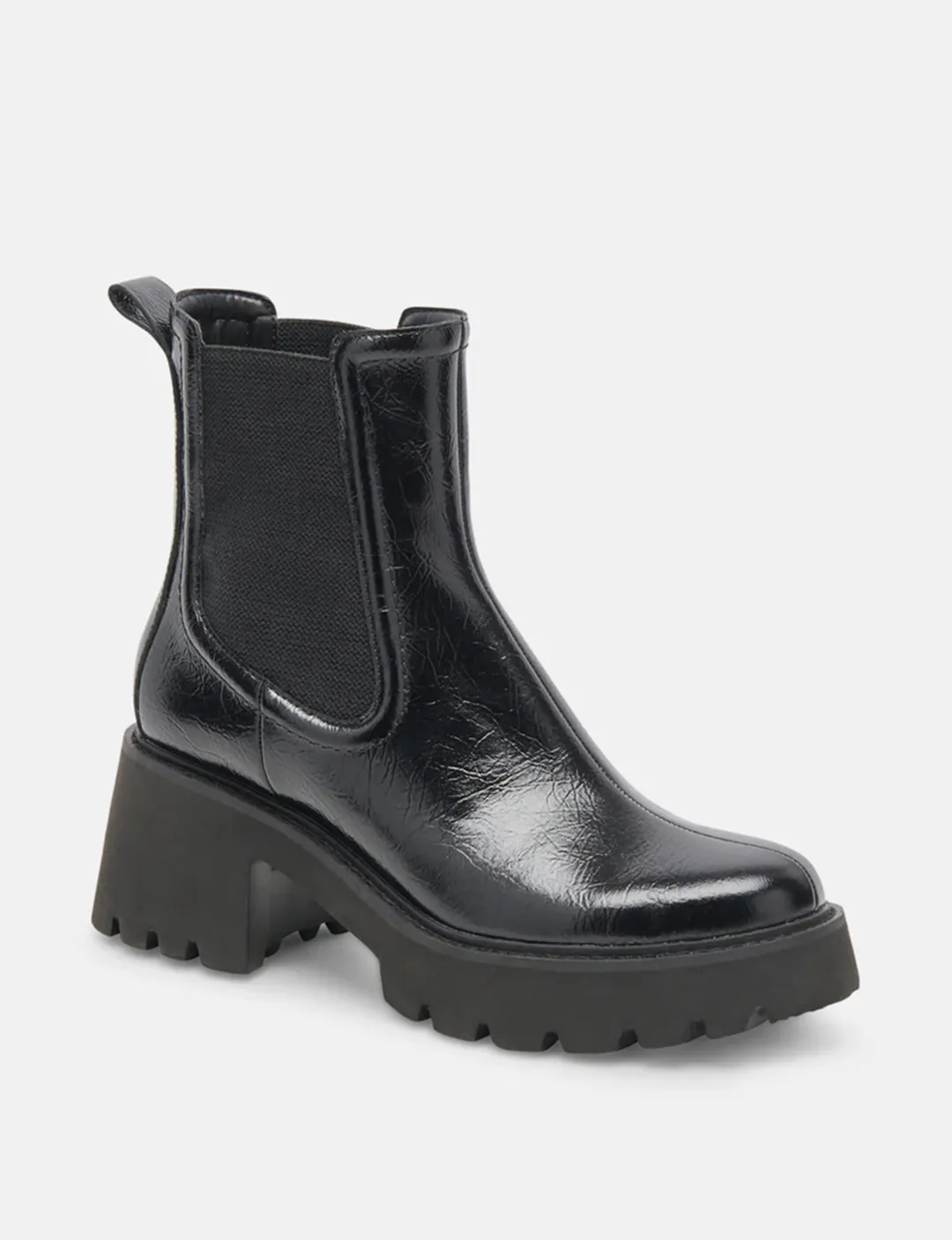 Hawk H2O Patent Booties, Midnight Crinkle grip sole