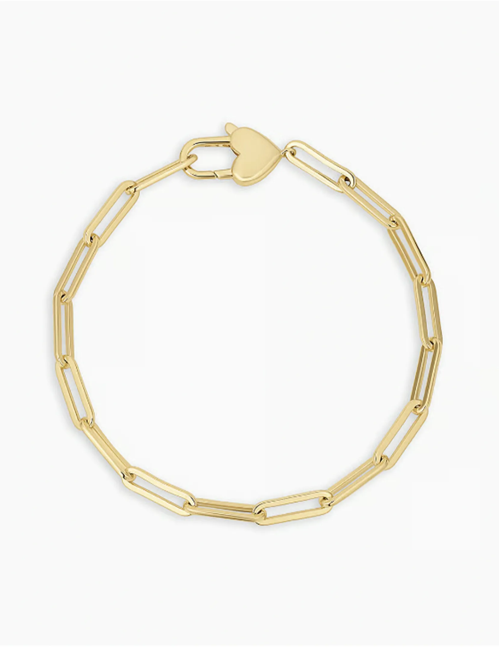 Heart Padlock Bracelet, Gold Plated wire curve