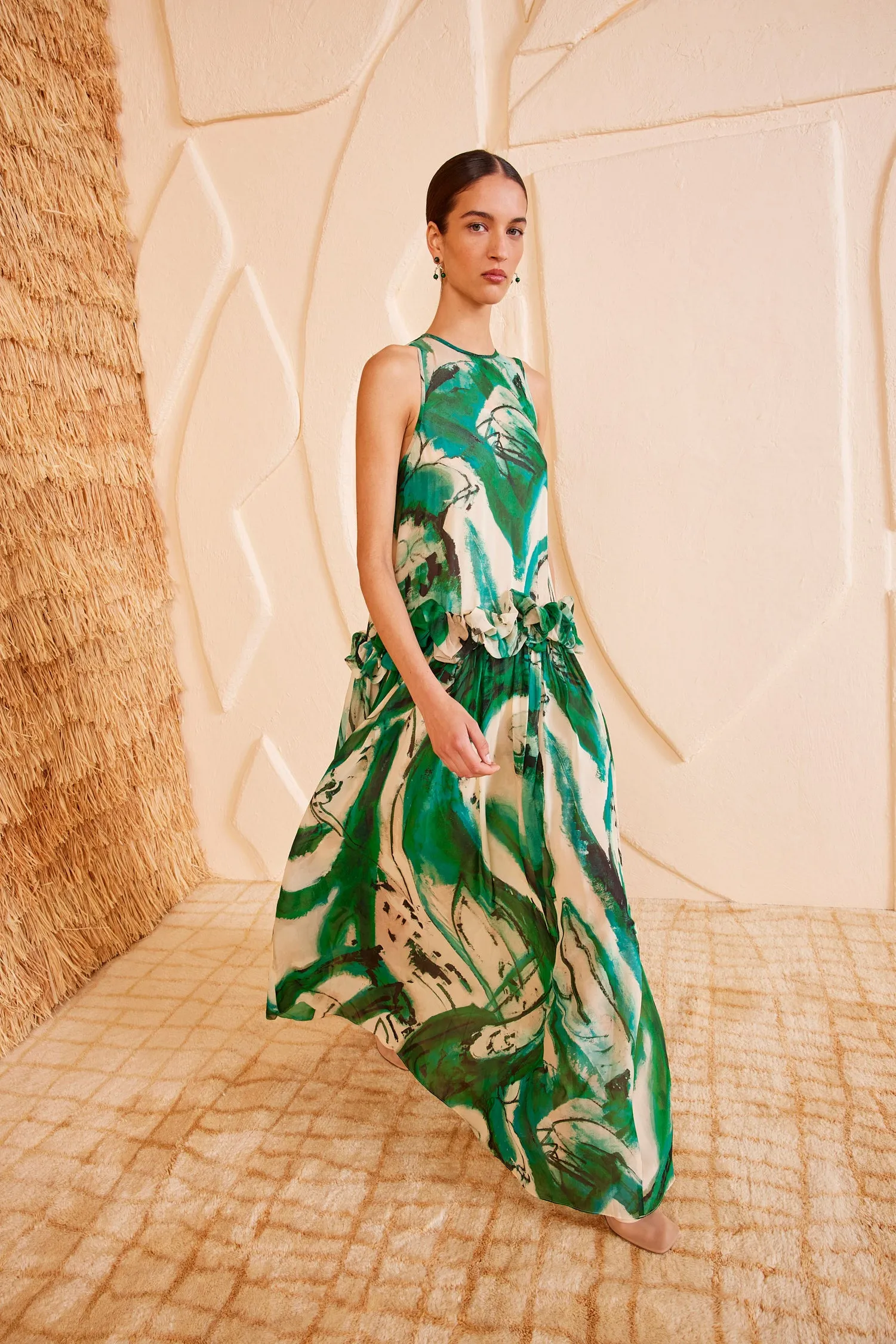 Helen Gown - Portrait In Green floral swing