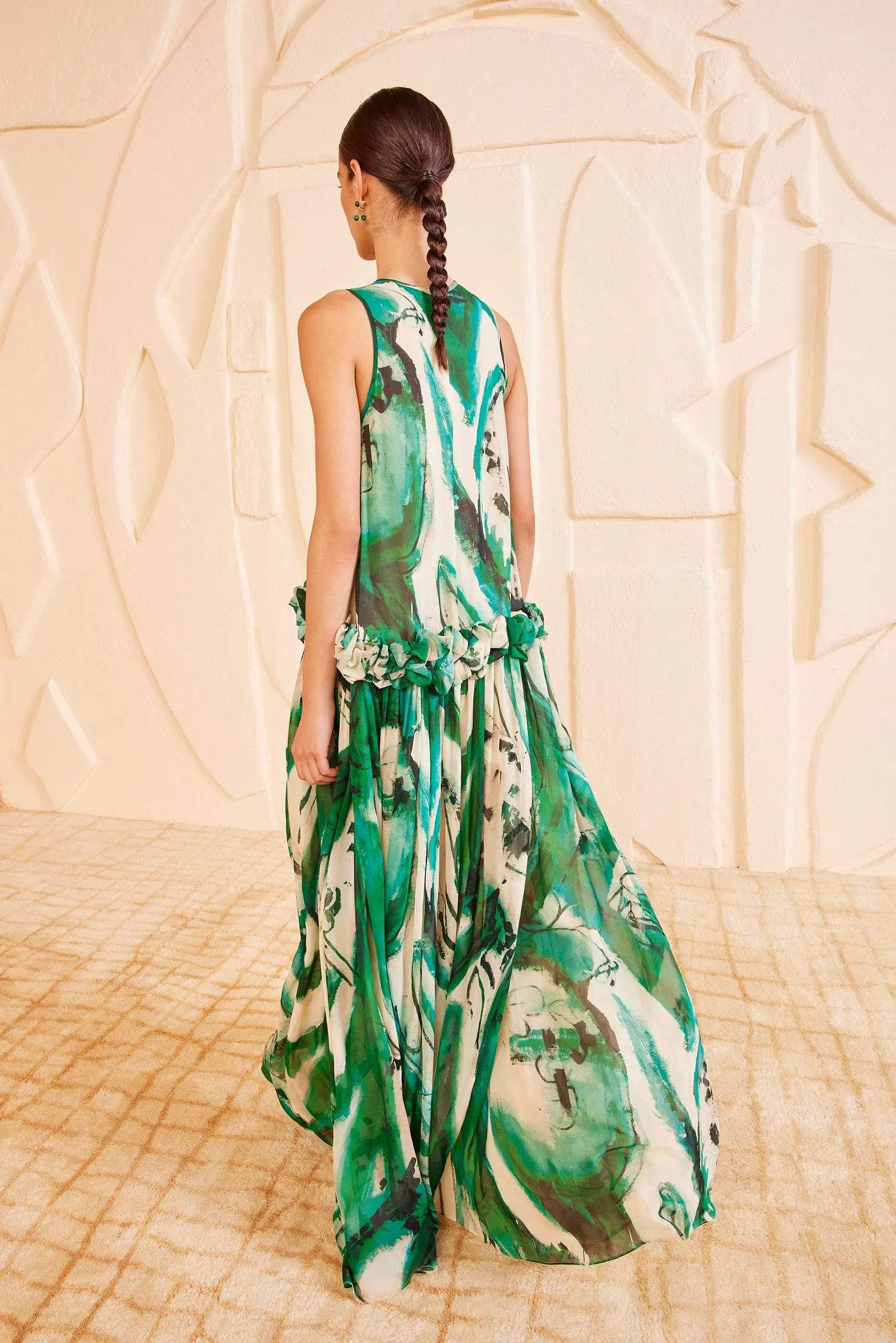 Helen Gown - Portrait In Green floral swing