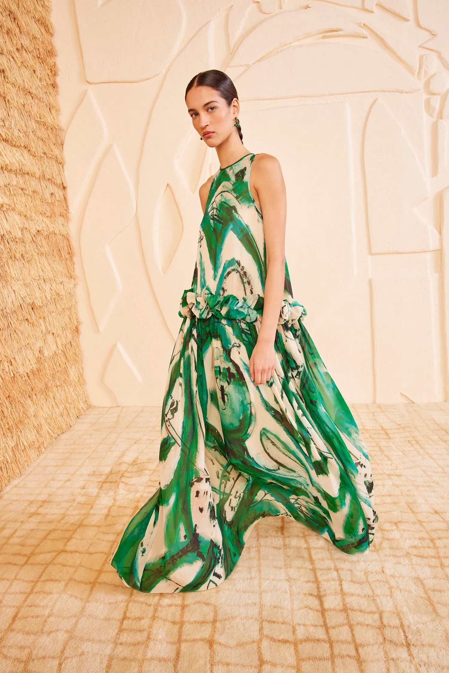Helen Gown - Portrait In Green floral swing