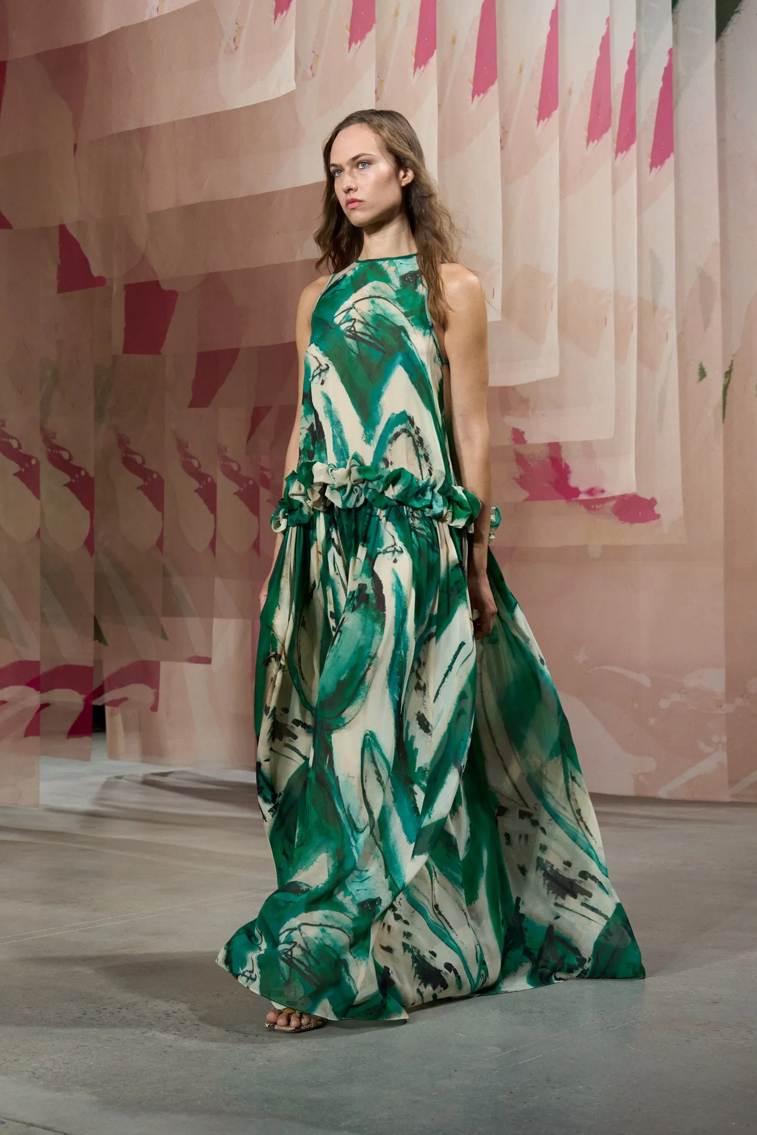 Helen Gown - Portrait In Green floral swing