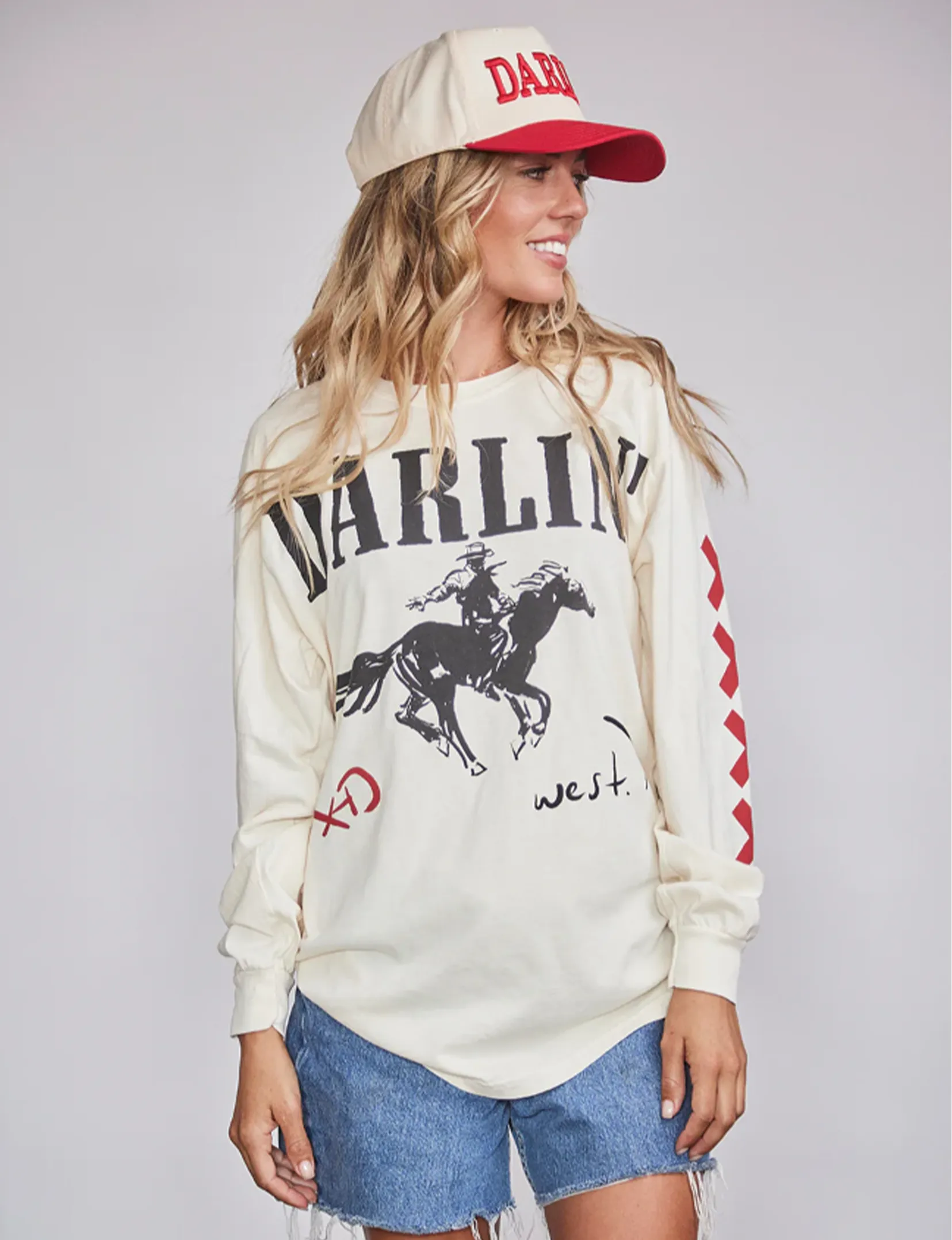 Horseman L/S Tee, Ivory sweat guard