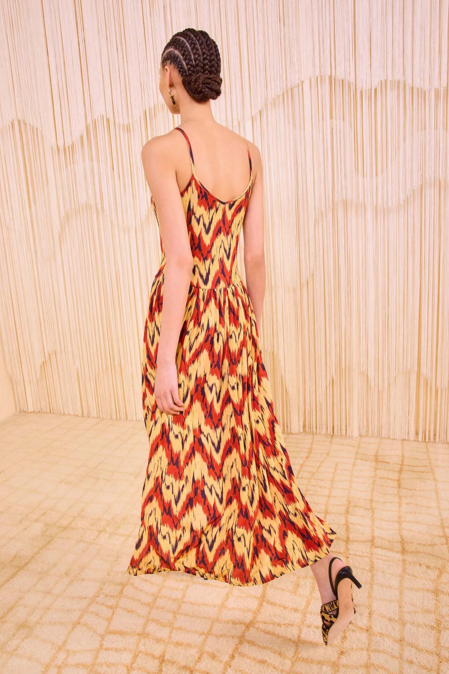 Idalia Fitted Long Dress - Carnelian poetic mood