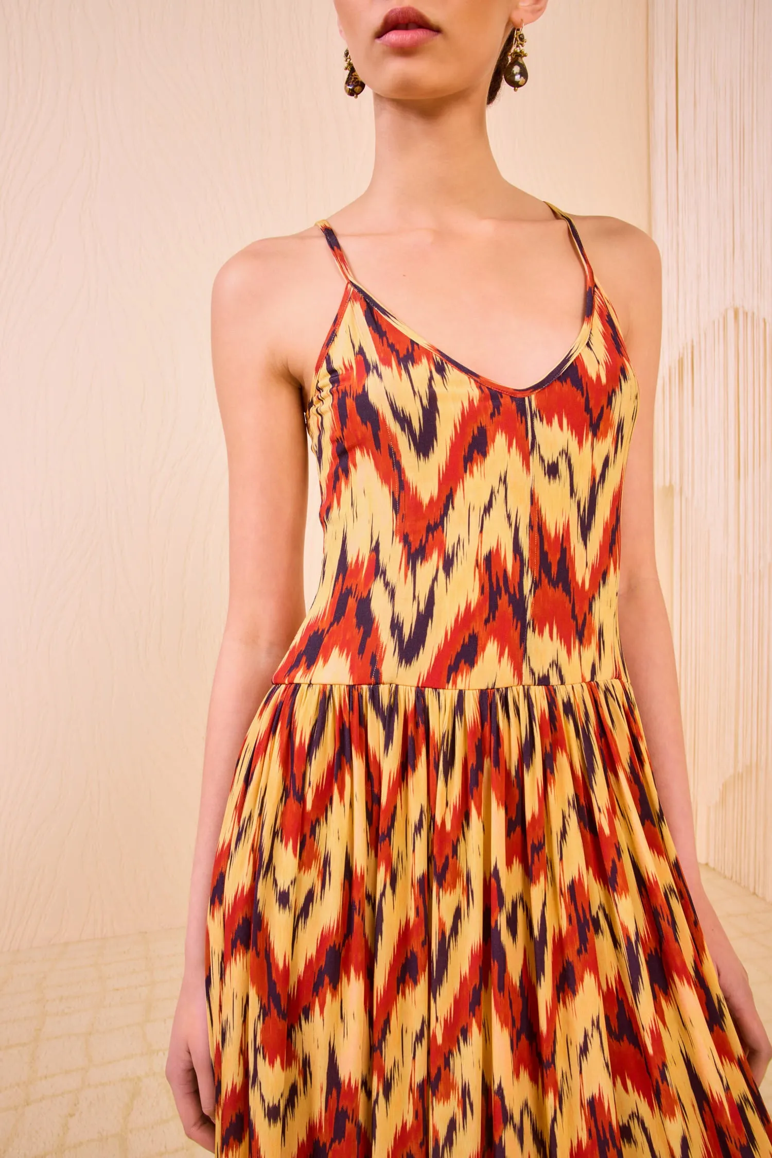 Idalia Fitted Long Dress - Carnelian poetic mood