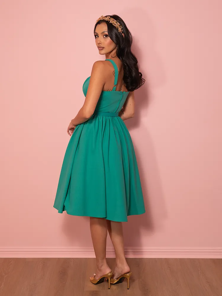 Ingenue Dress in Teal - Vixen by Micheline Pitt sleeve drop