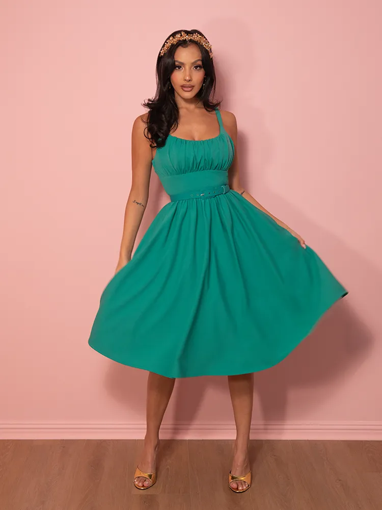Ingenue Dress in Teal - Vixen by Micheline Pitt sleeve drop