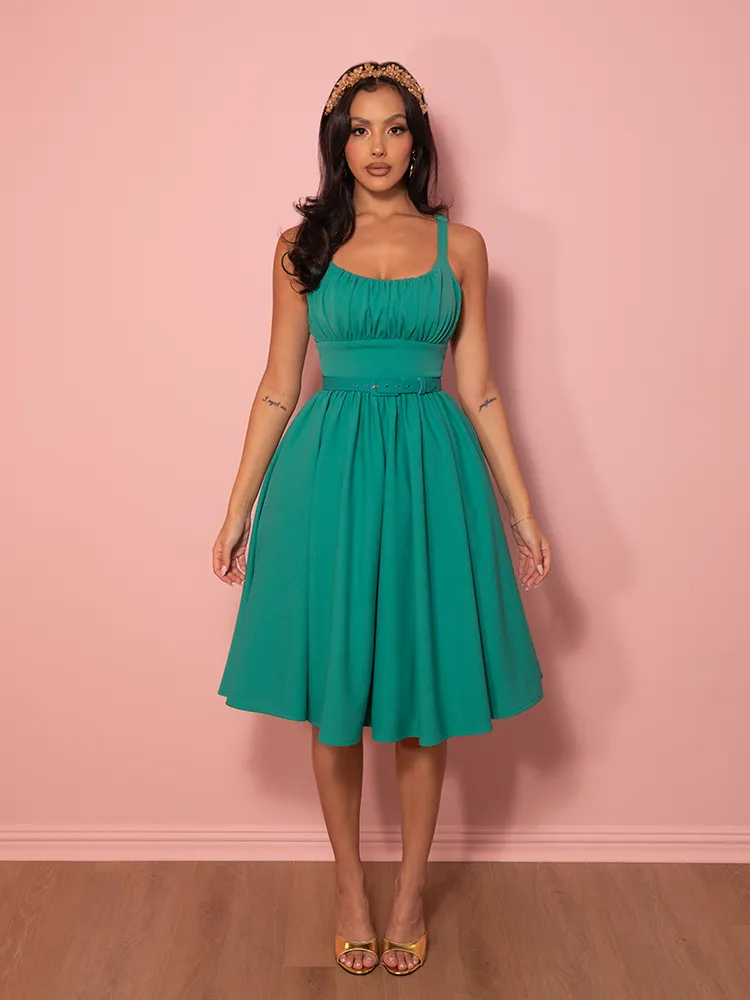 Ingenue Dress in Teal - Vixen by Micheline Pitt sleeve drop
