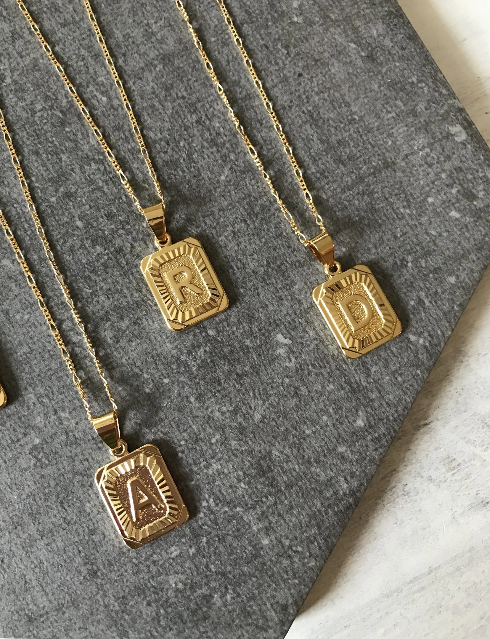 Initial Card, Gold Plated grace twist