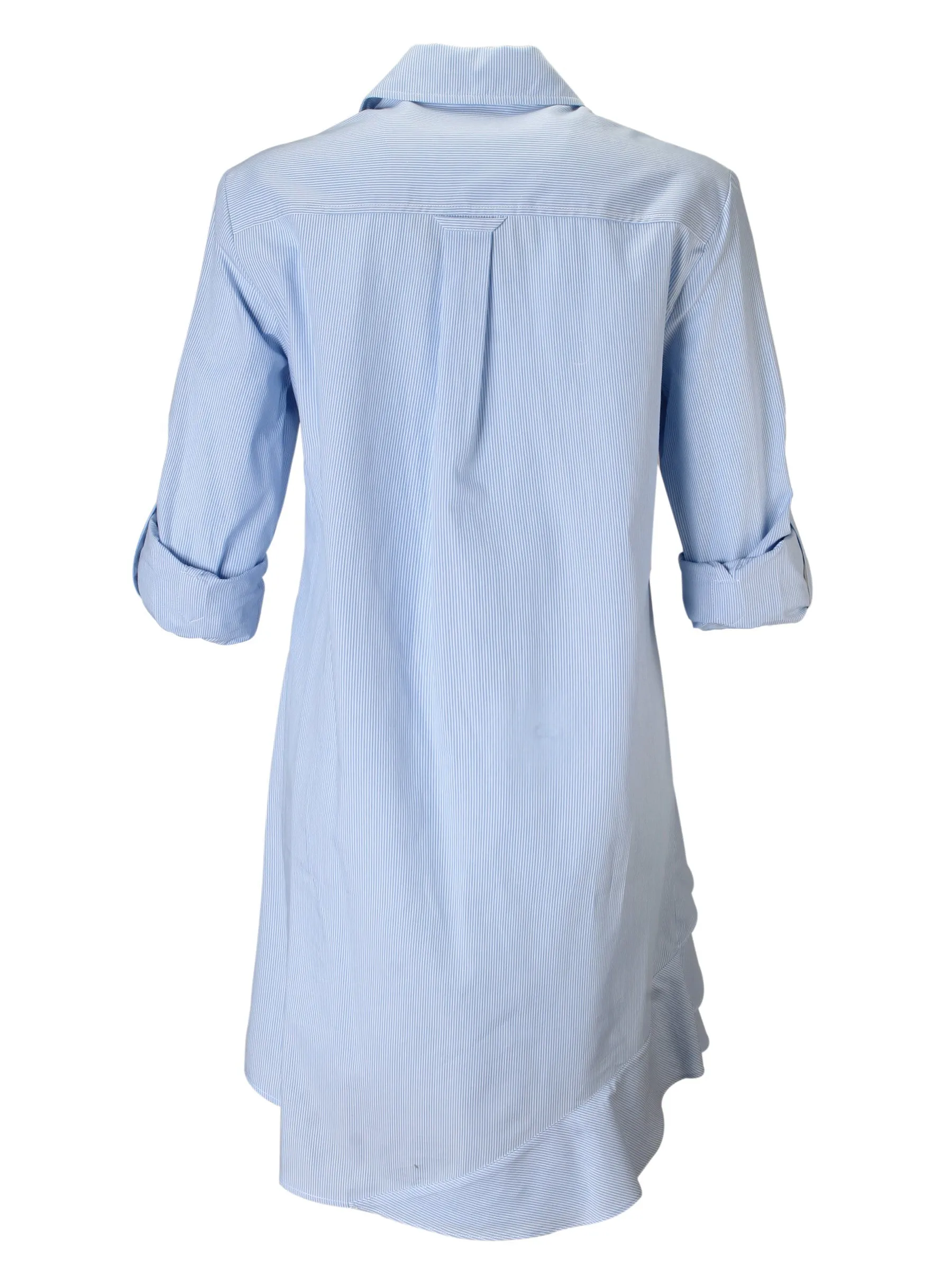 Jenna Blue Crushed Pinstriped Shirt Dress home feel