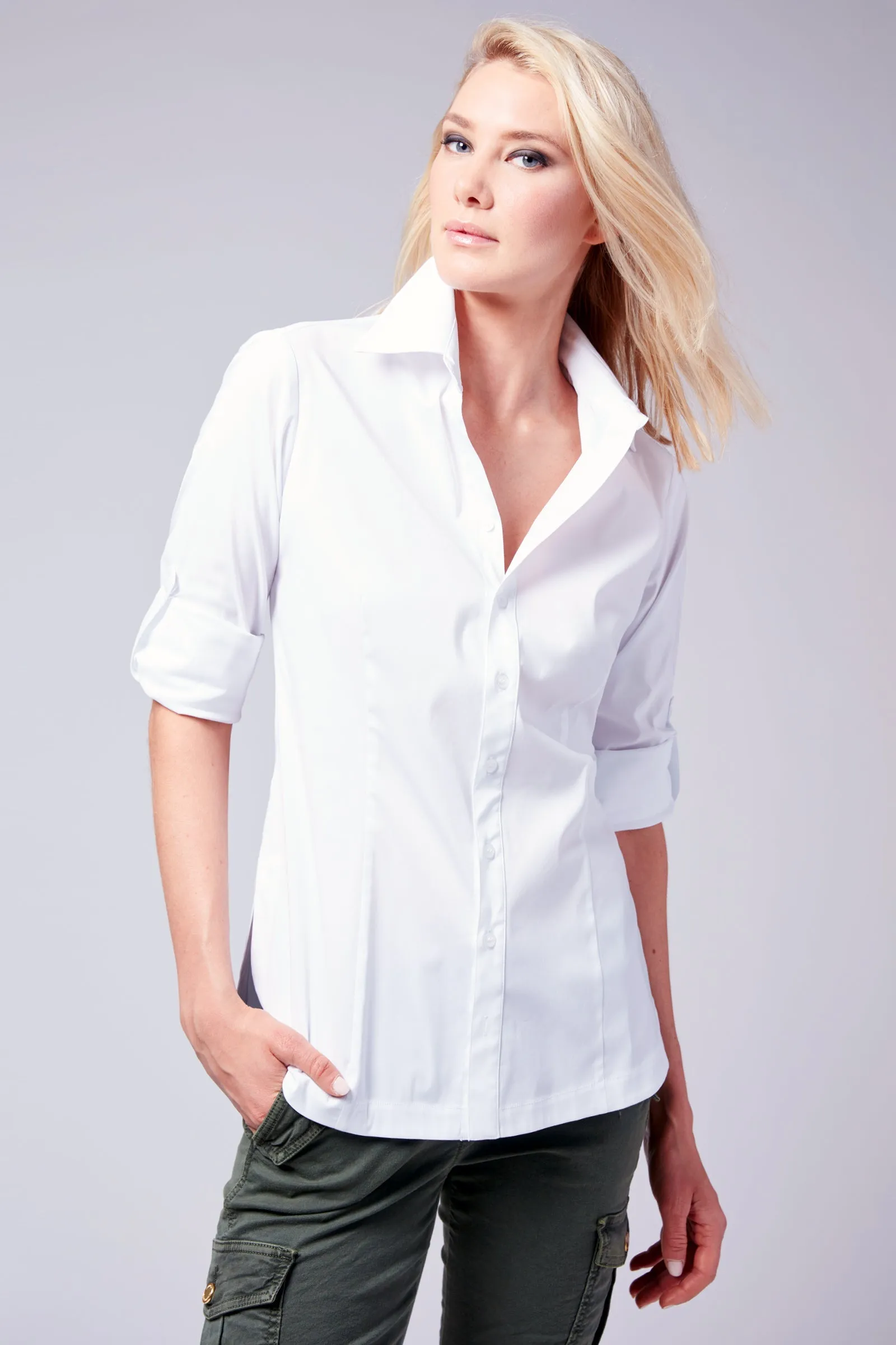 Joey Tailored White Poplin Shirt pants buddy