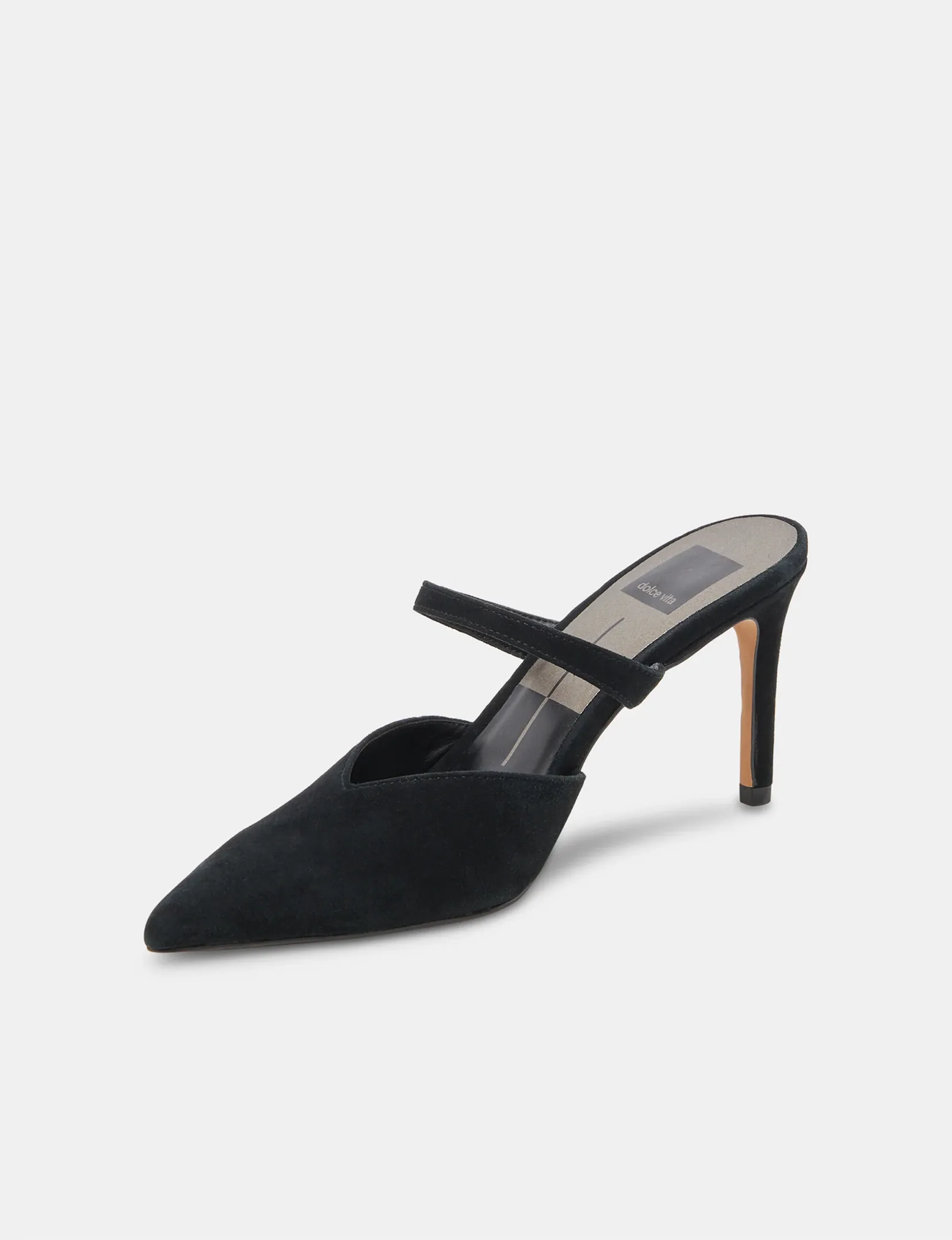 Kanika High Heels, Onyx Suede shine more