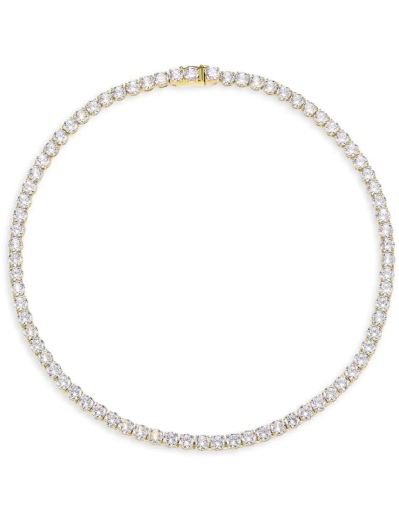 Karla Tennis Necklace, Gold minimal loop