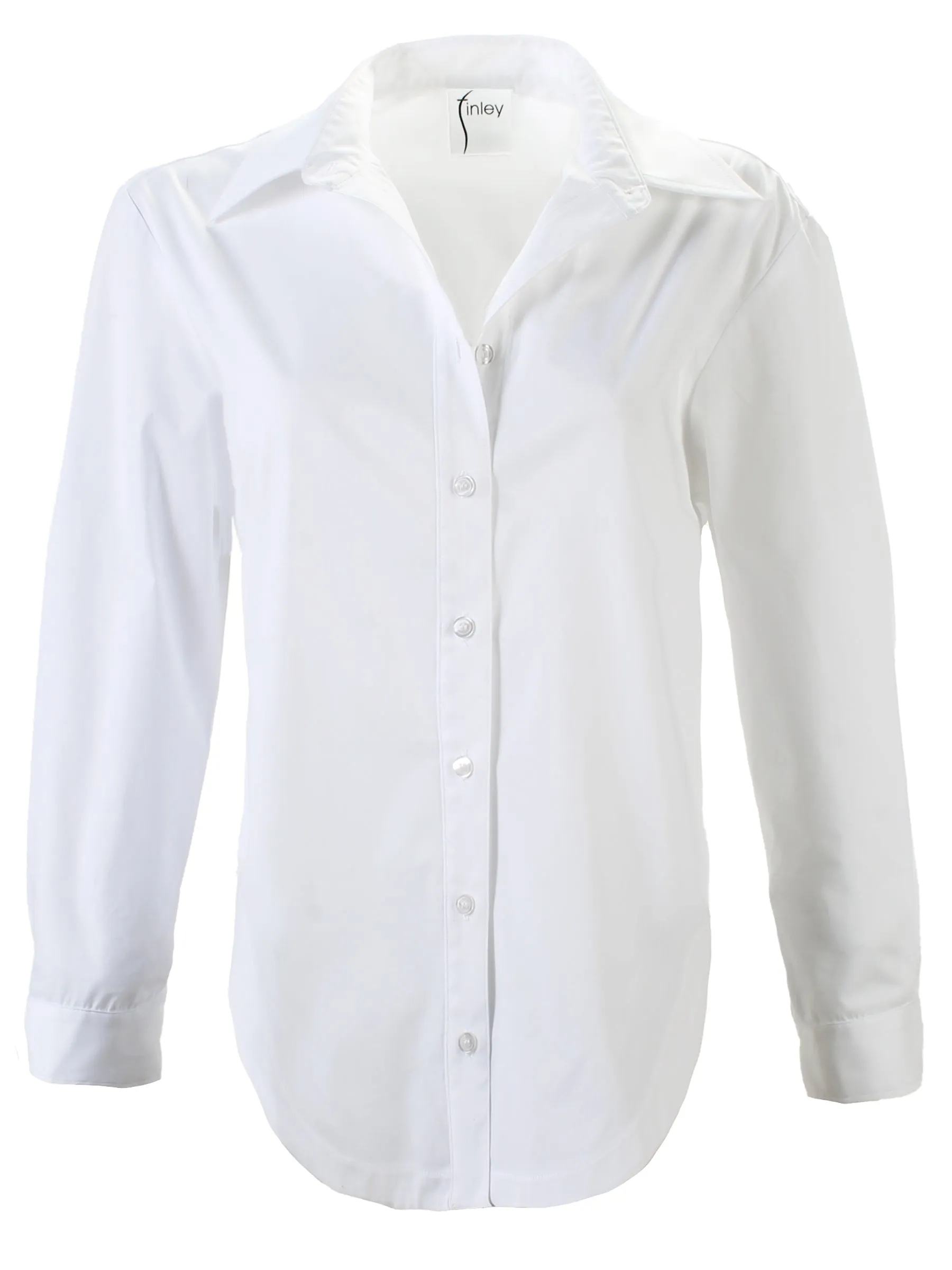 Keller High Shirttail White Poplin Shirt jean style