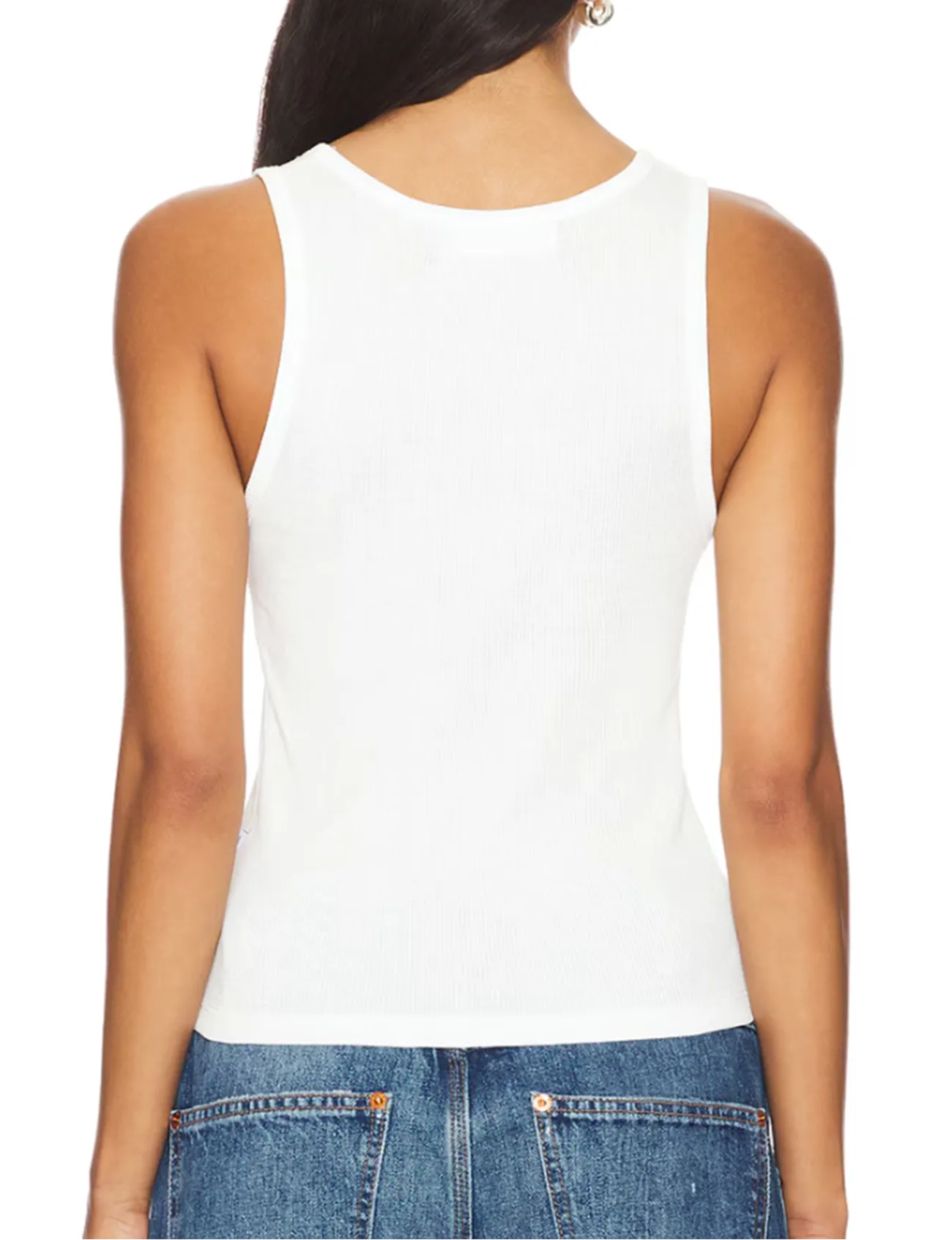 'Kiss Me Cowboy' Rib Tank, White weekend core