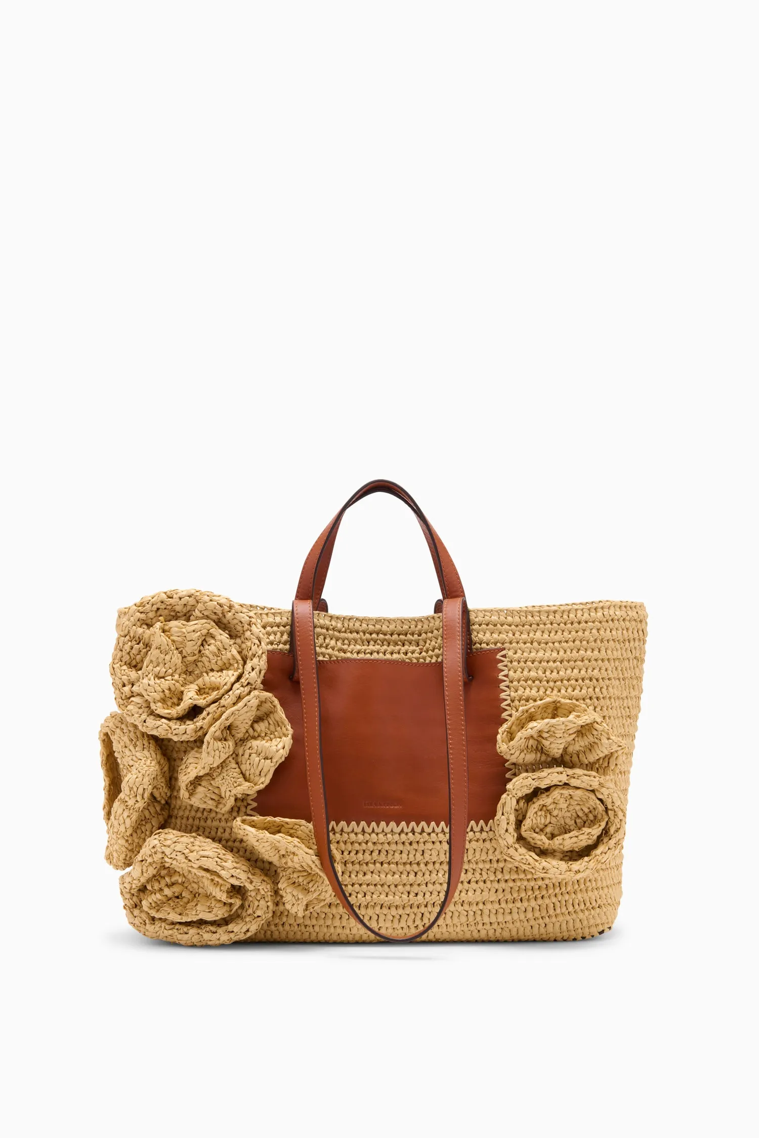 Lali Floral Large Tote - Natural double use