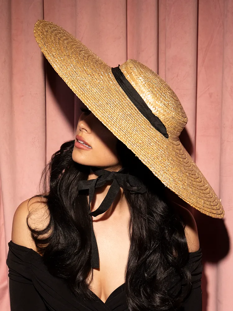 Large Vintage Sun Hat in Natural - Vixen by Micheline Pitt ride ready