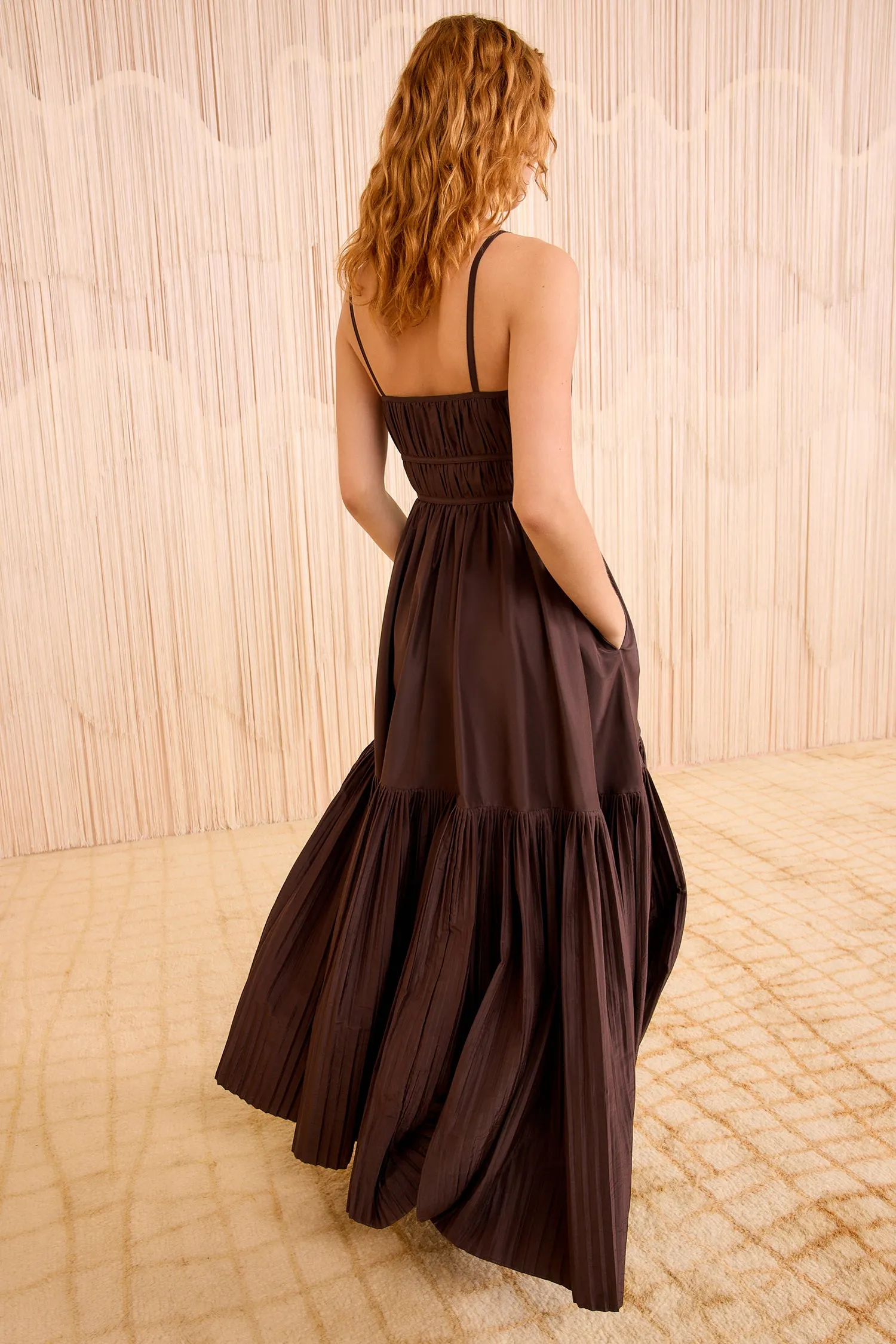 Leela Silk Pleated Dress - Sequoia fantasy edge