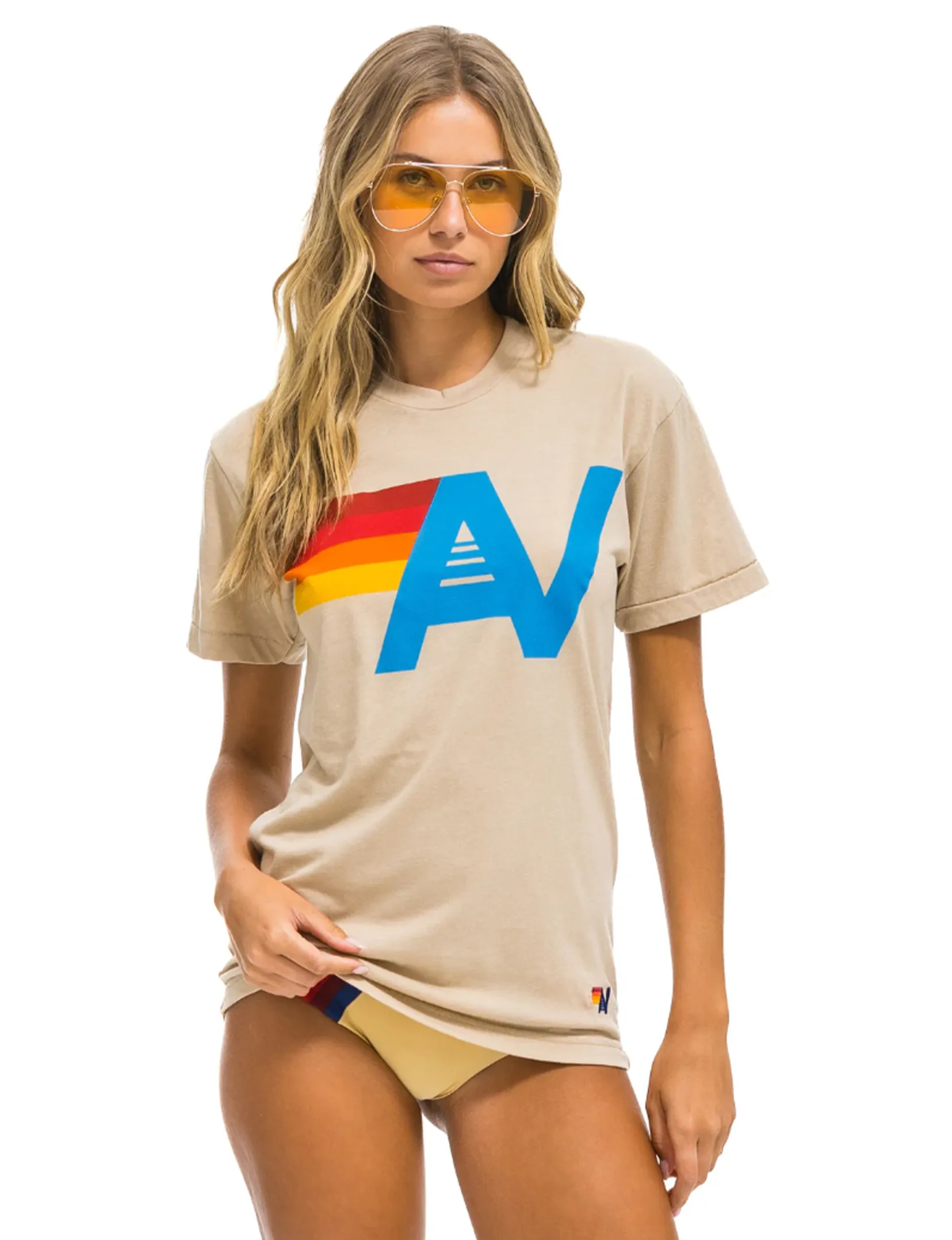 Logo Crew Tee Shirt, Sand layer ease