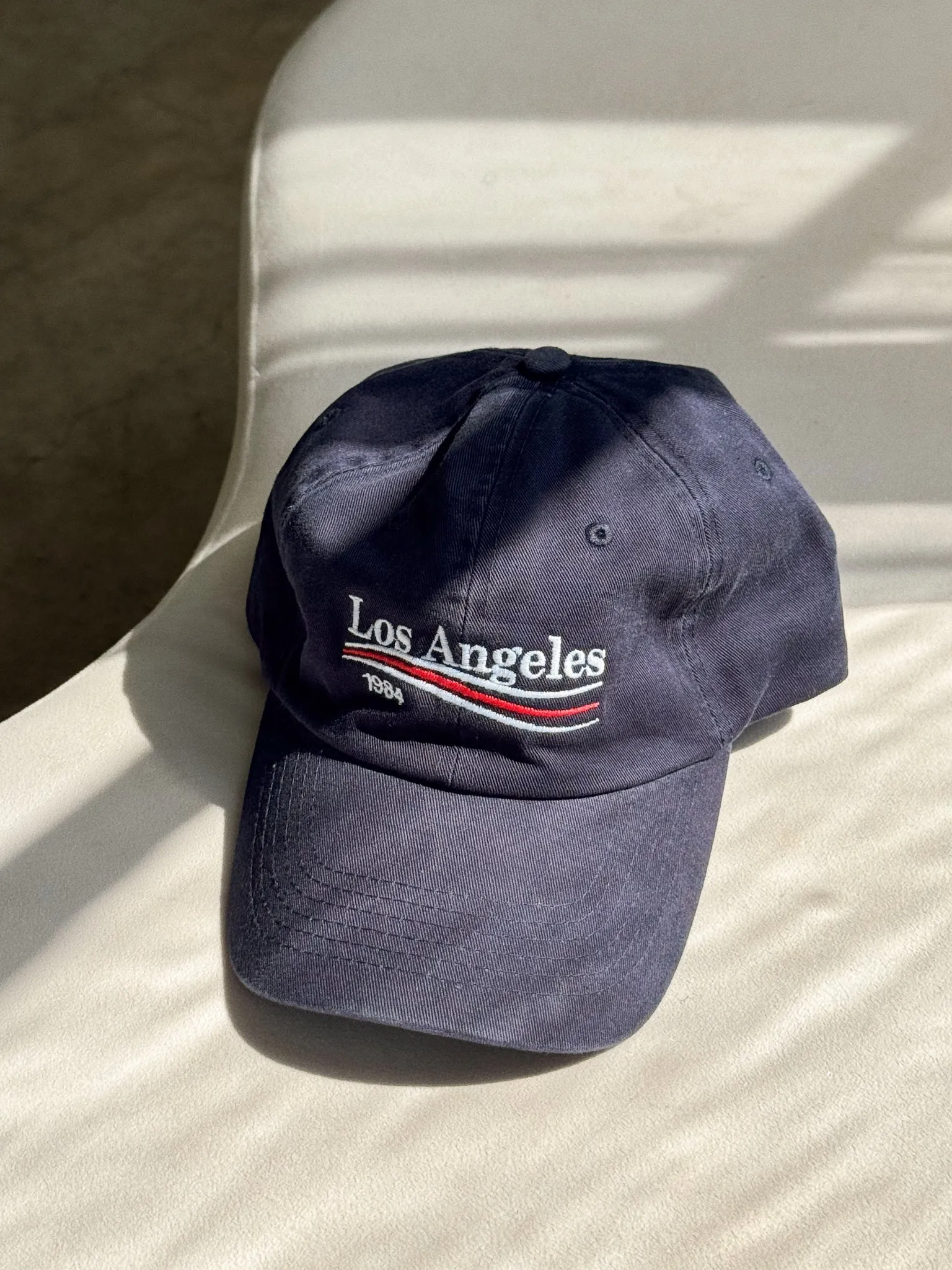 Los Angeles 1984 Baseball Cap in Navy boxy fit