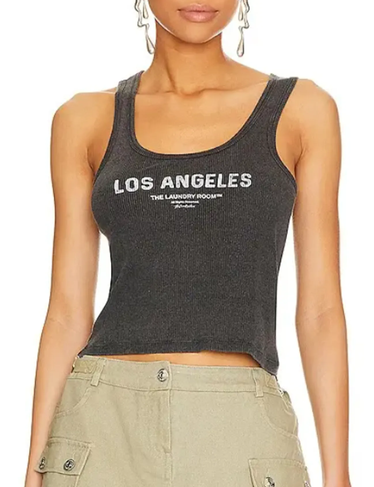 Los Angeles Rib Tank, Black/Snow any match