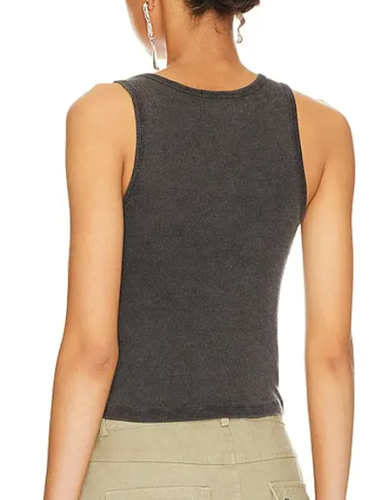 Los Angeles Rib Tank, Black/Snow any match