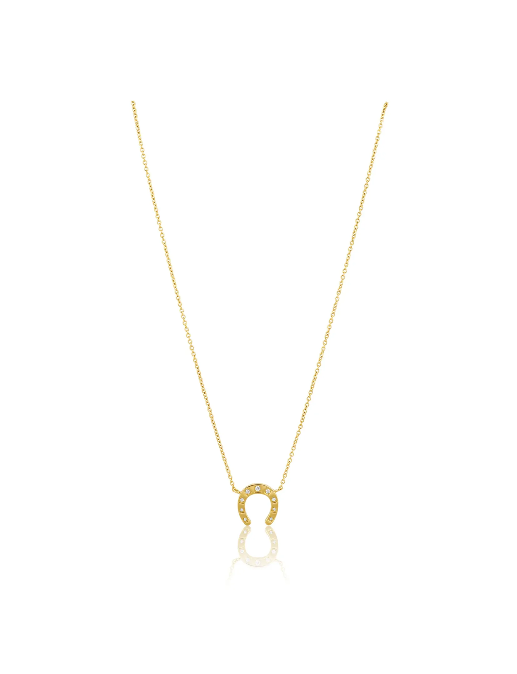 Maddox Horseshoe Necklace, Gold rose flash