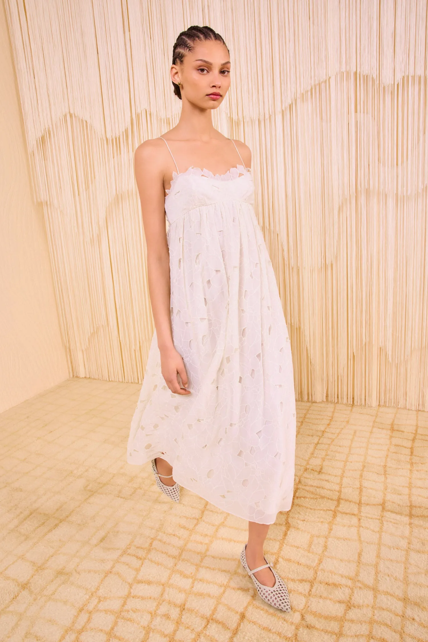 Marina Empire Cami Midi Dress - Chalk urban ethnic