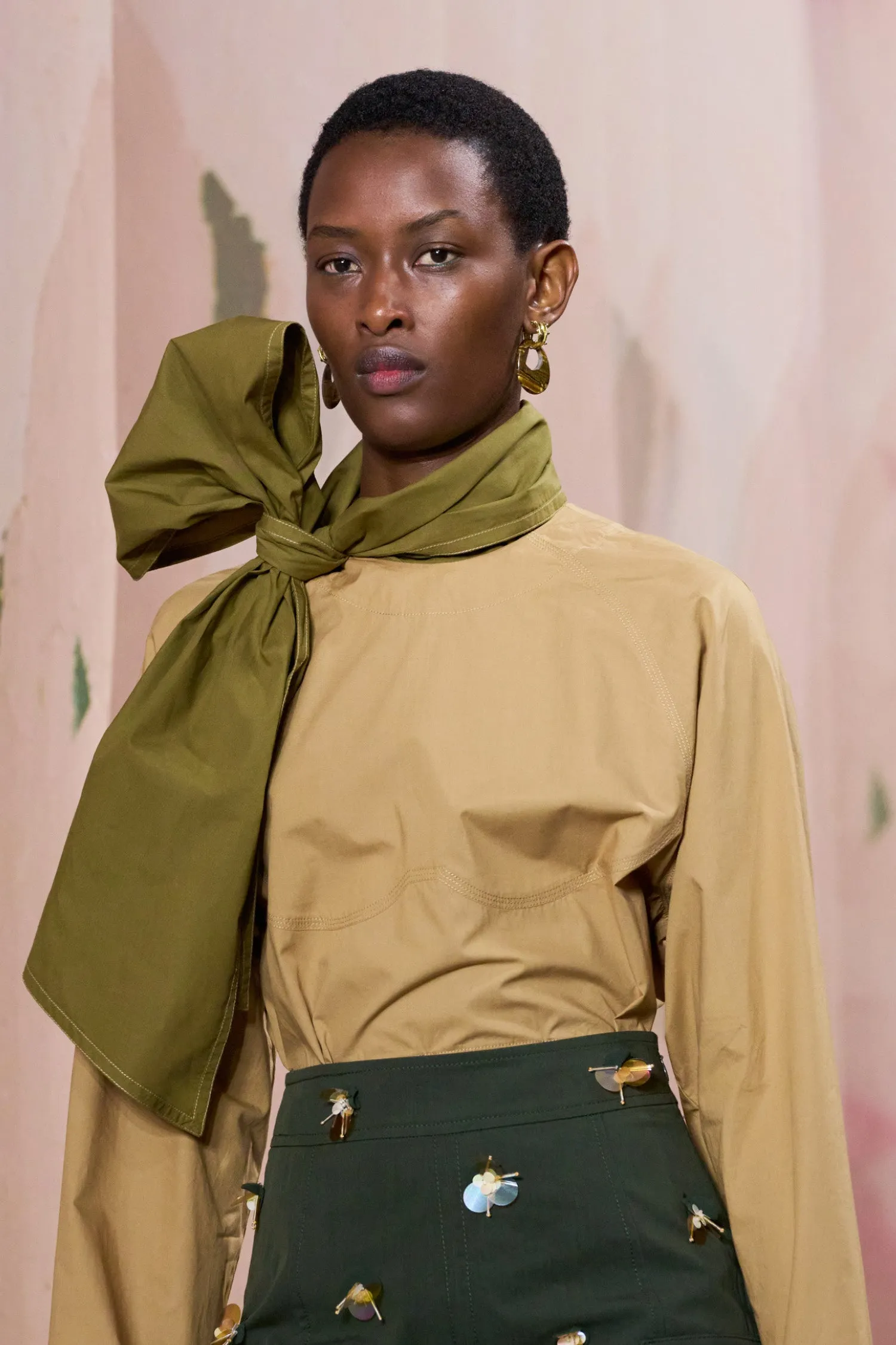 Michaela Dress - Sahara Colorblock button chic