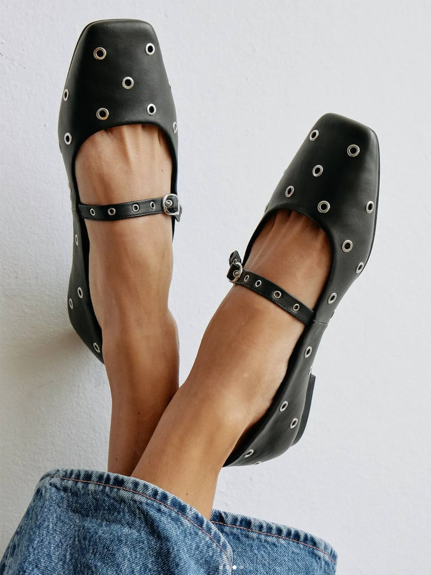 Mick Ballet Flats in Black pump glam