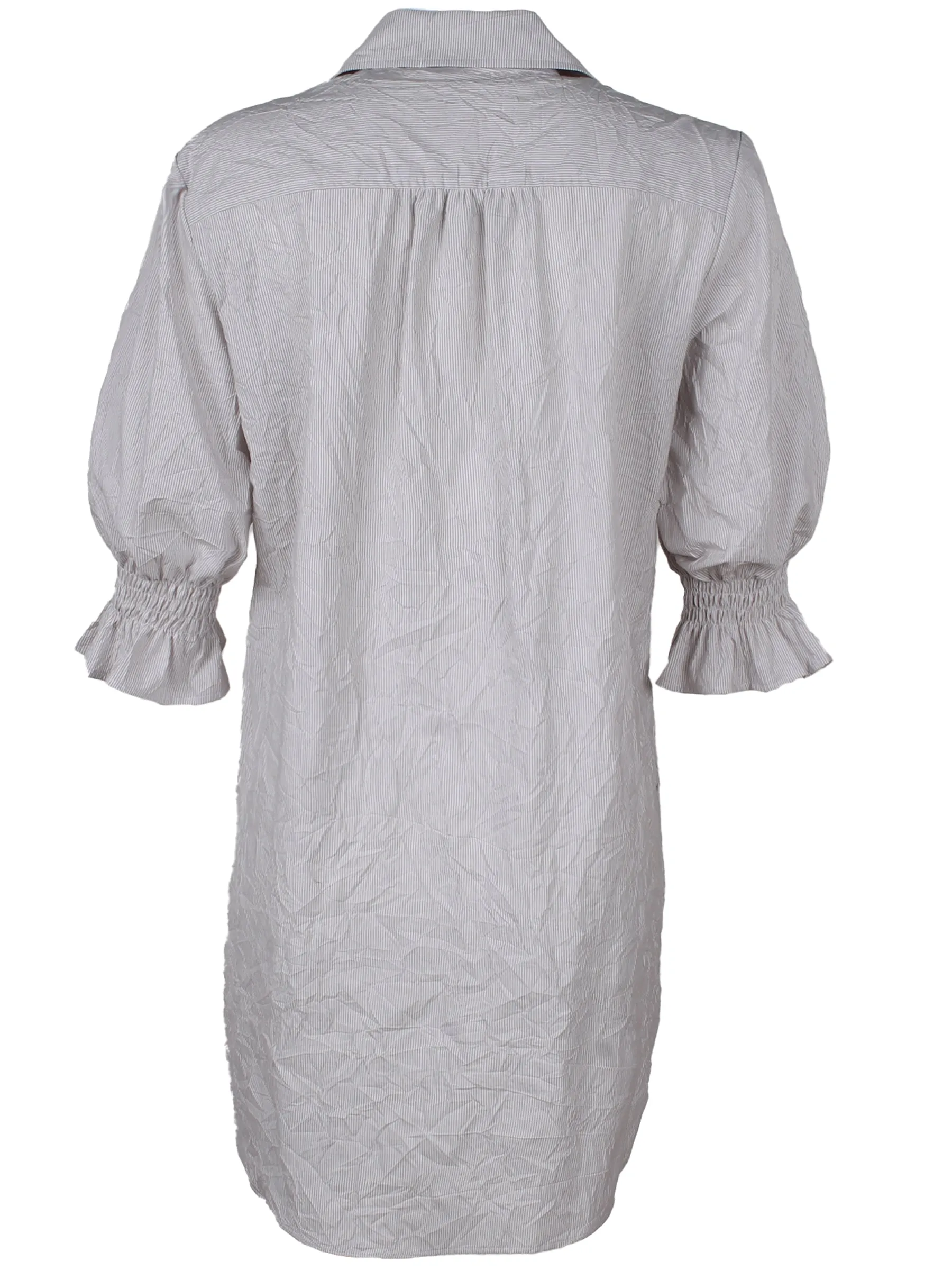 Miller Puff Sleeve Olive Double Gauze Shirt Dress train mood