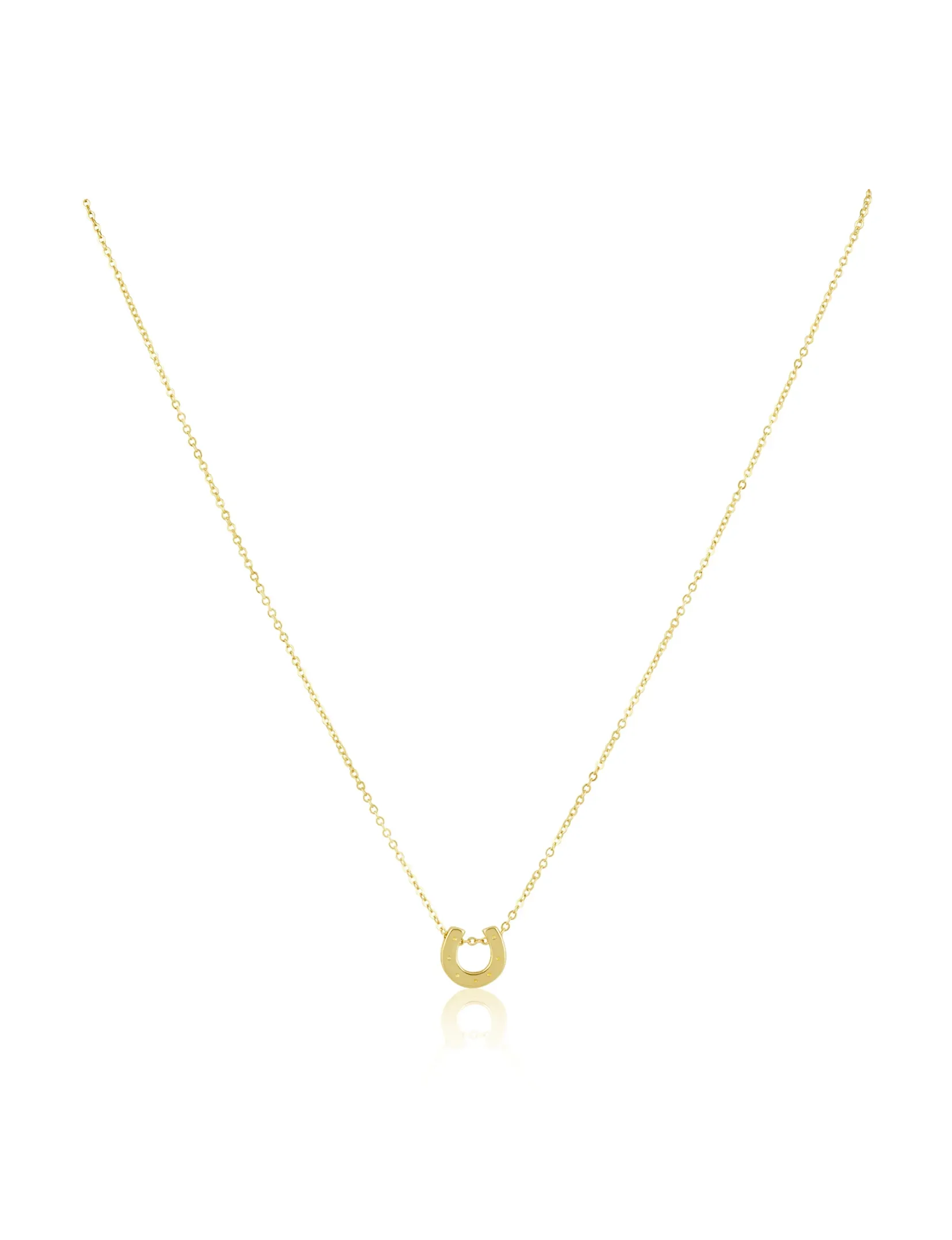 Mini Maddox Horseshoe Necklace, Gold moonstone dream