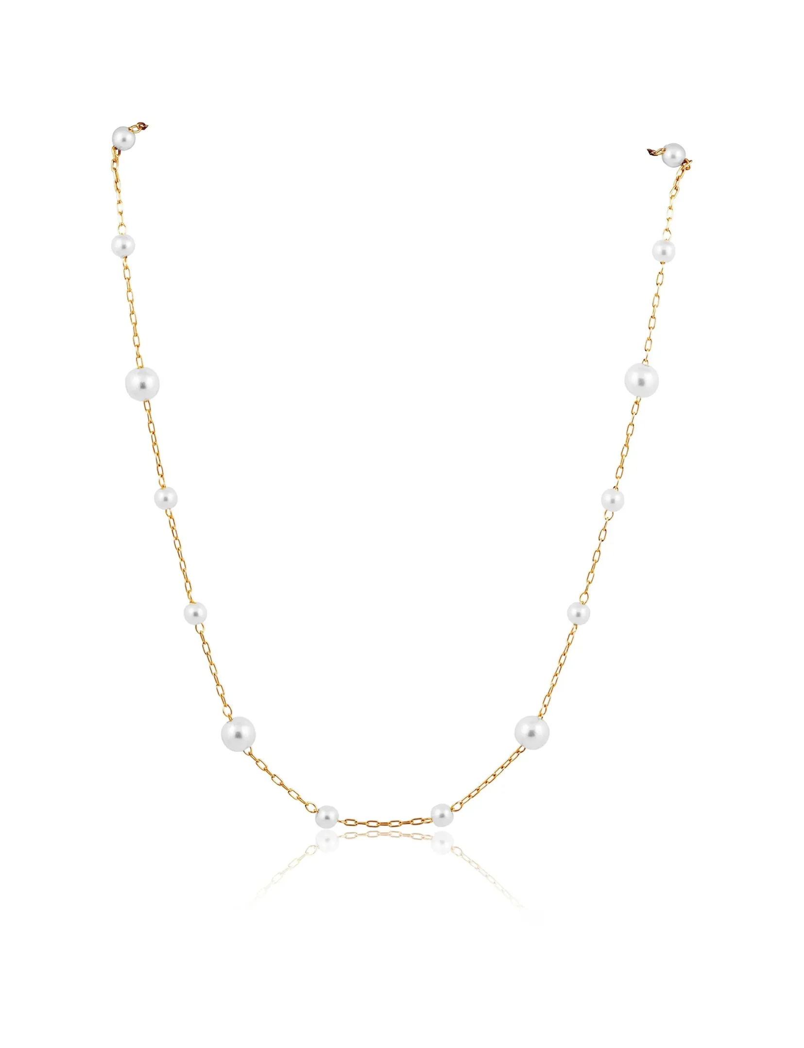 Mini Pearl Choker, Gold love proof