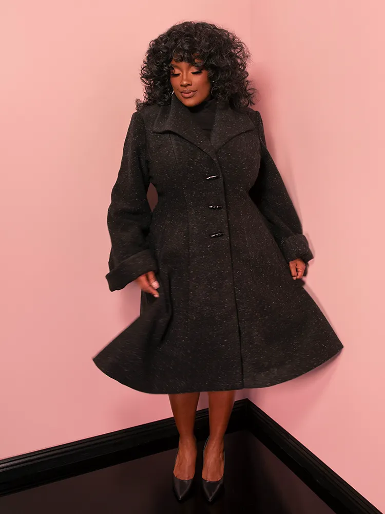 Miss Kitty Coat in Black - Vixen by Micheline Pitt motion still
