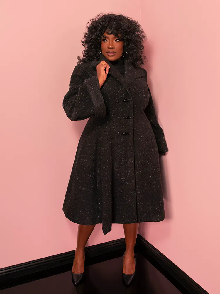 Miss Kitty Coat in Black - Vixen by Micheline Pitt motion still