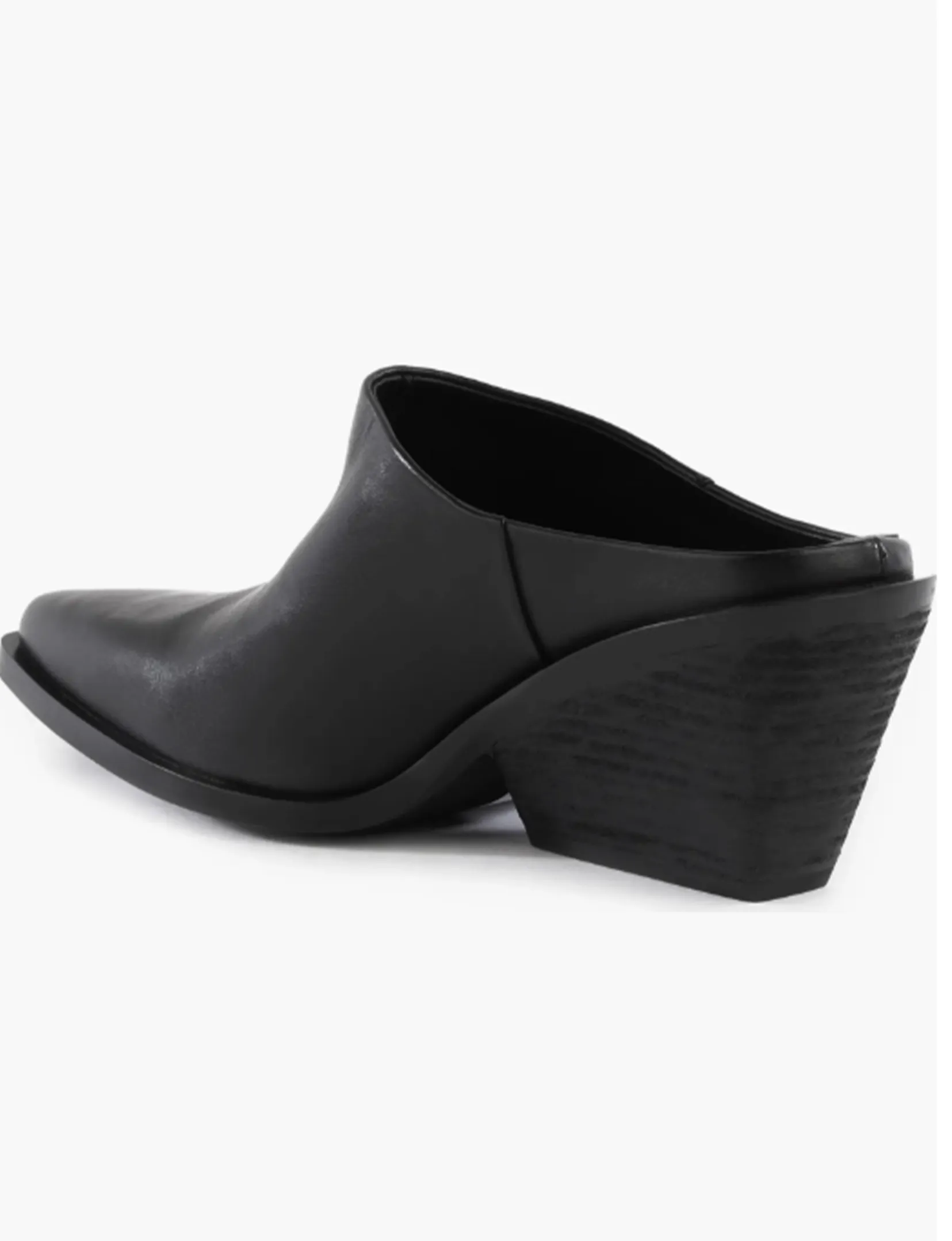 Morning Joe Mule Boot, Black Leather low heel