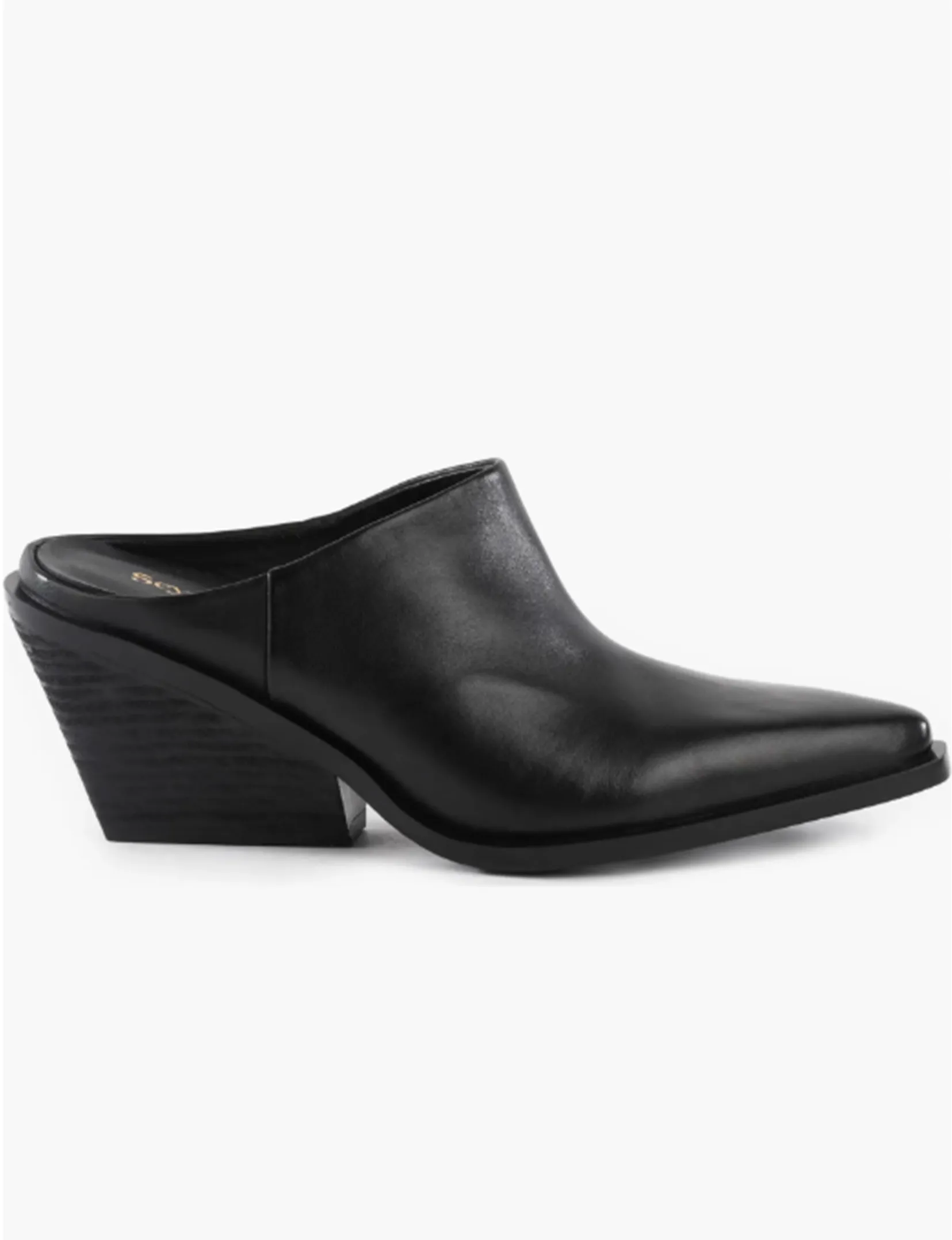 Morning Joe Mule Boot, Black Leather low heel