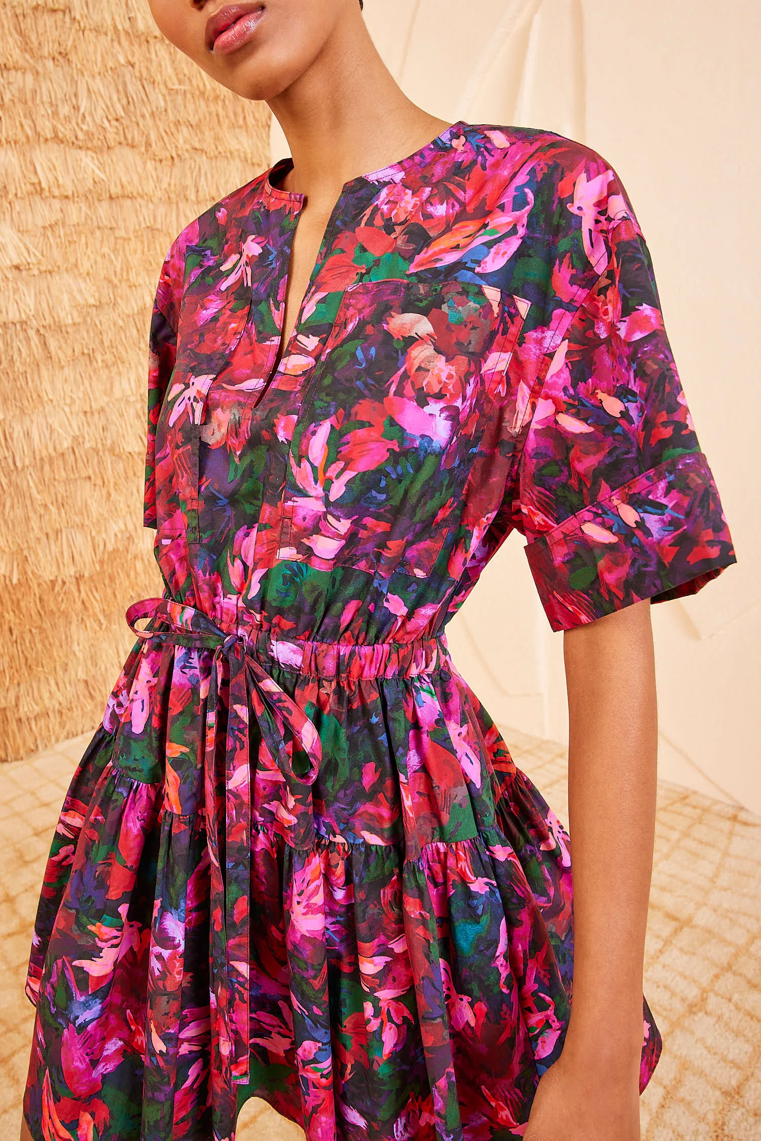 Nadira Dress - Hibiscus lazy pick